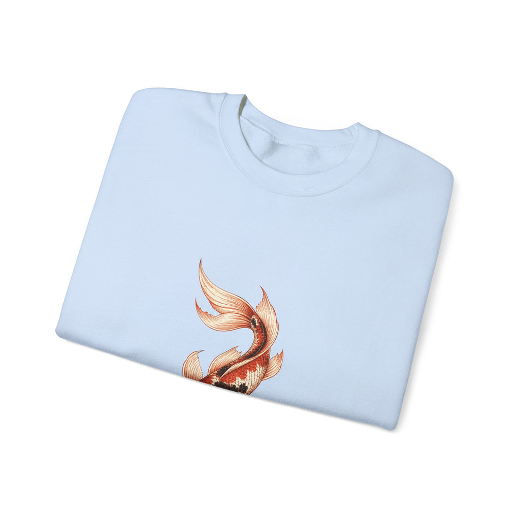 Matching Couple Sweatshirt - Koi Fish Yin Yang Matching Couple Comfort Colors Crew Hand-Drawn Art His Hers Anniversary Gift - Design B