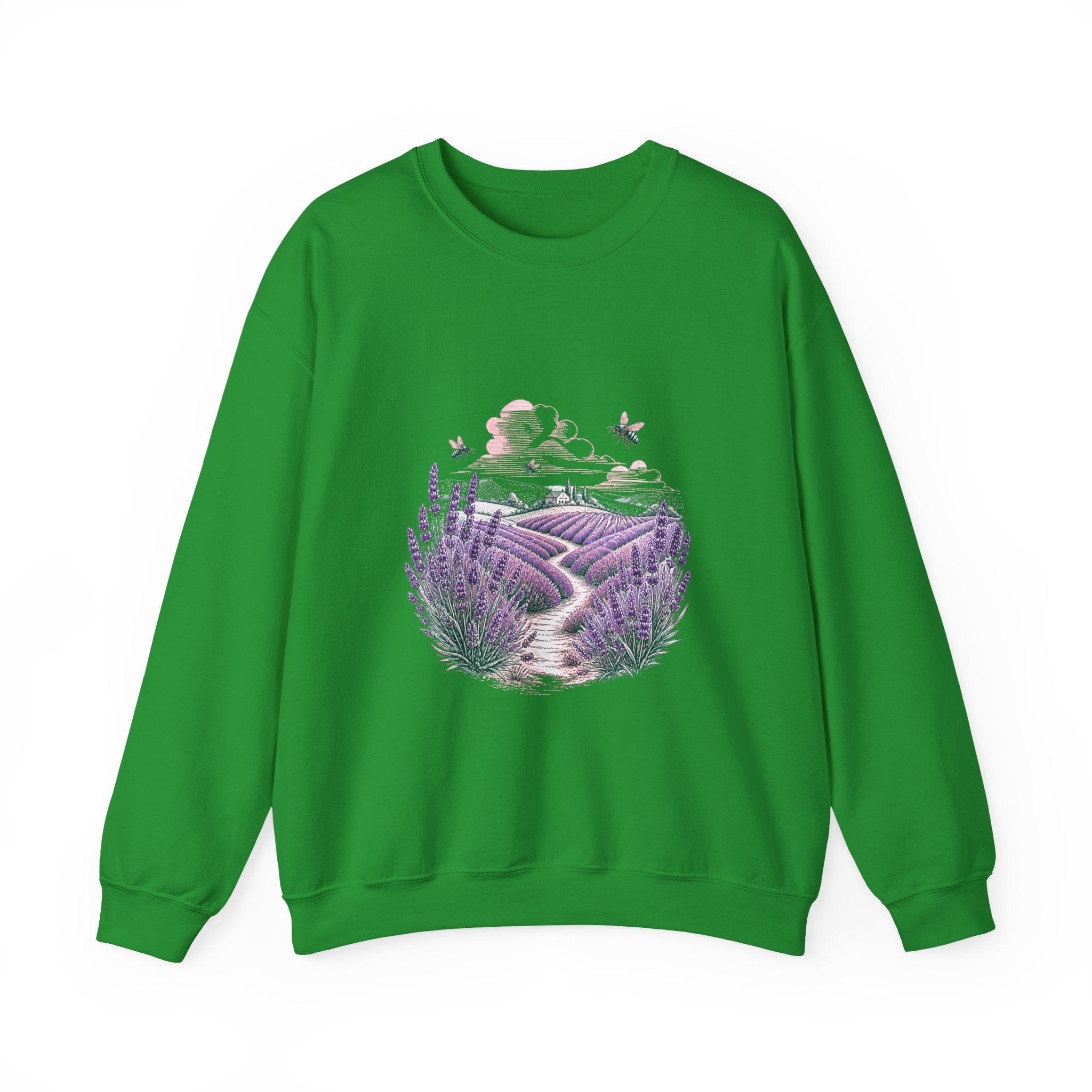 Matching Couple Sweatshirt - Lavender Fields & Canyon Matching Couple Comfort Colors Crew Hand-Drawn Art His Hers Anniversary Gift - Design A