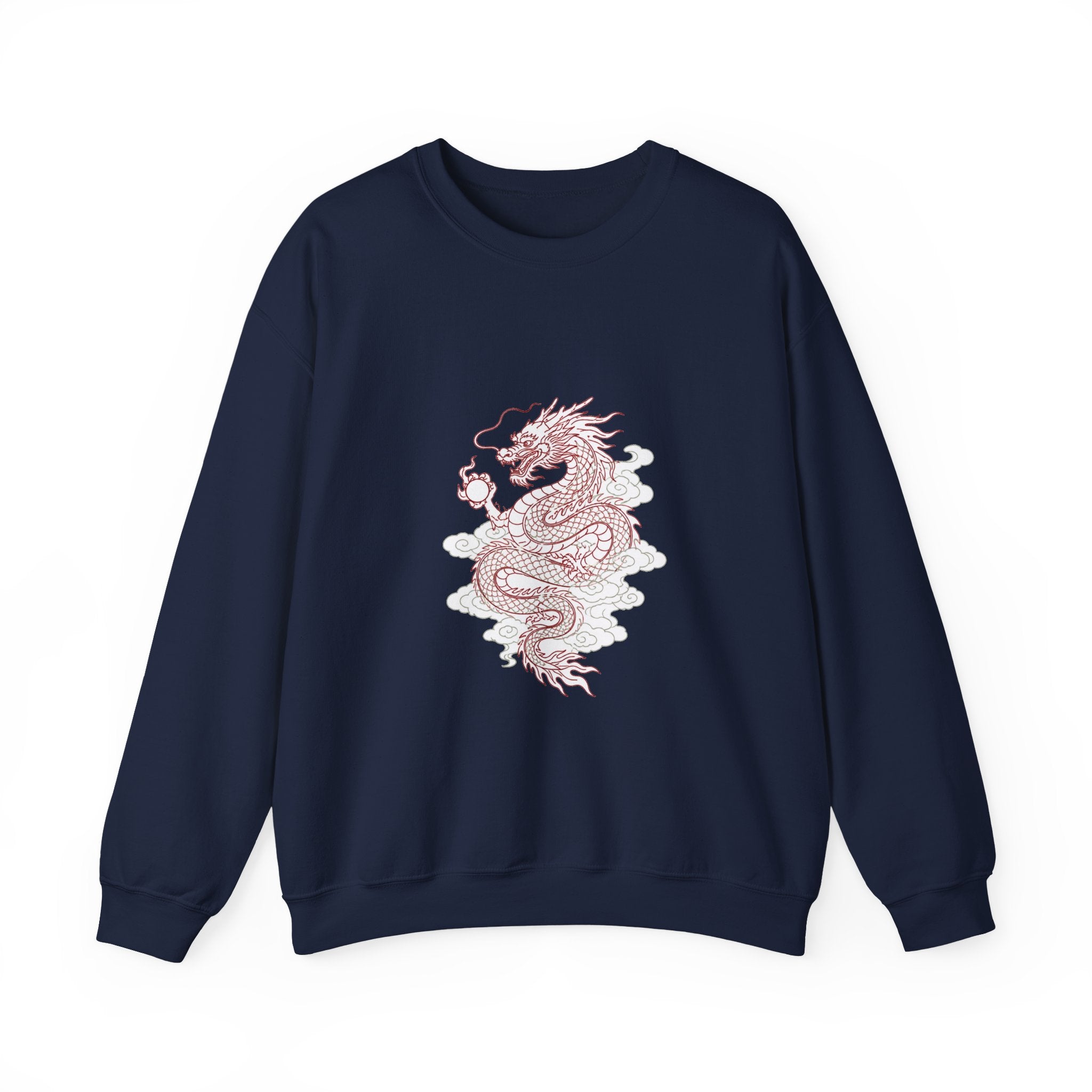 Matching Couple Sweatshirt - Dragon & Phoenix Matching Couple Crewneck Sweatshirt Minimalist Art His Hers Valentine Gift - Design A
