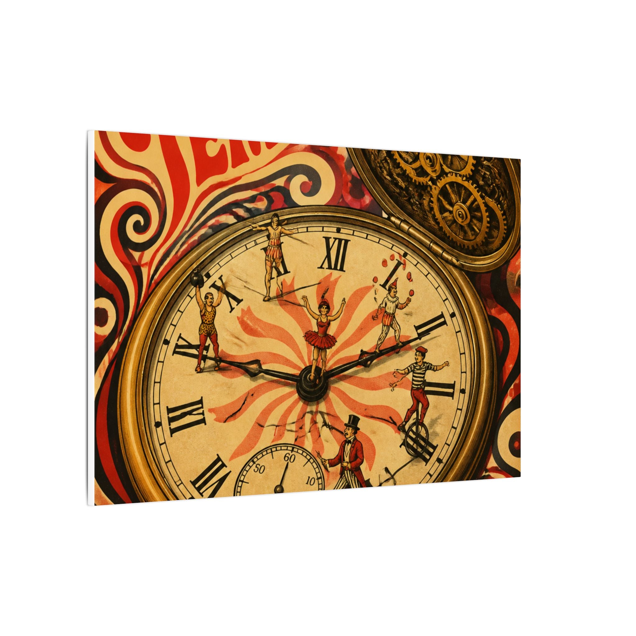 Pocket Watch Performers Wall Art Canvas 16×20 Psychedelic Cafe Decor Maximalist Print