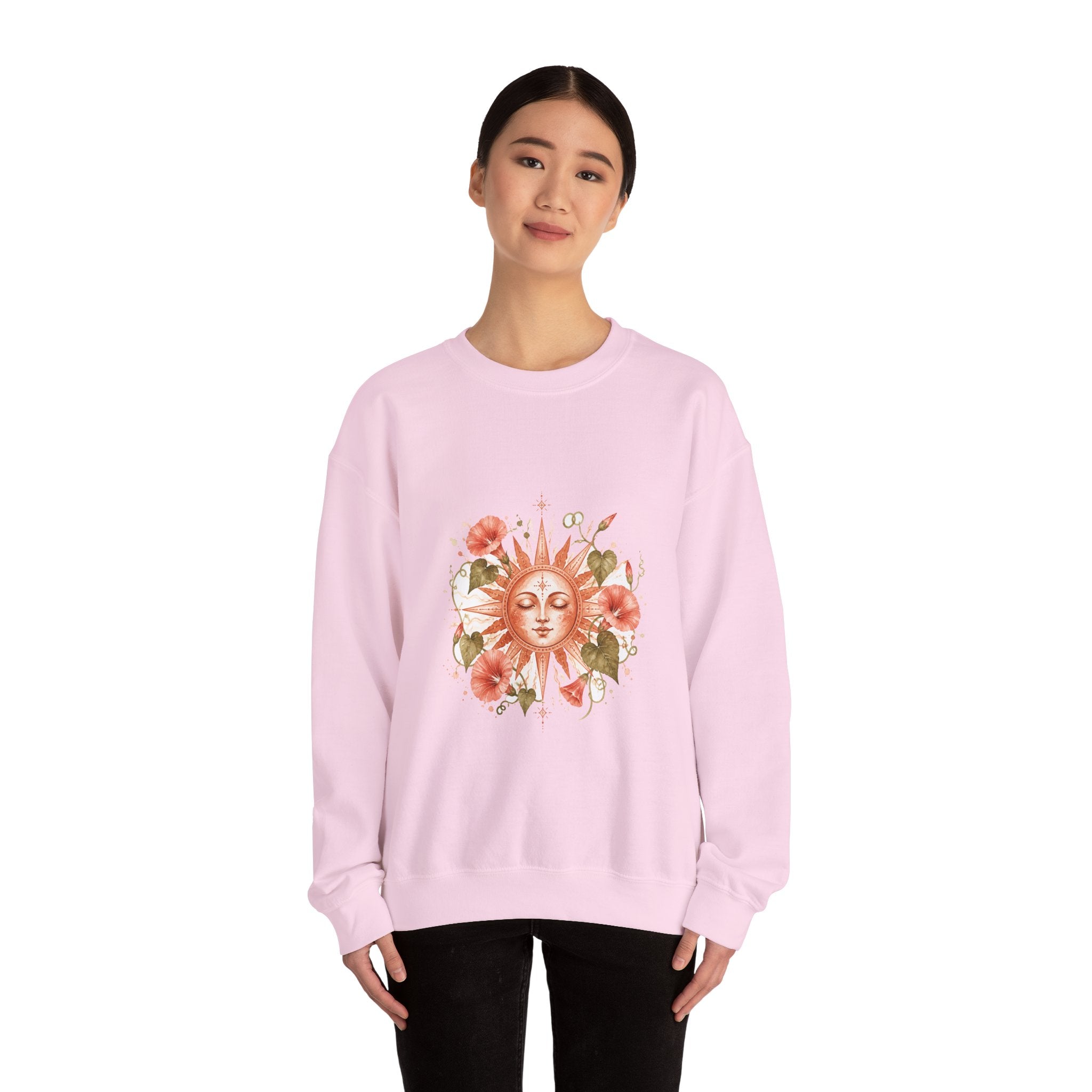 Matching Couple Sweatshirt - Sun & Moon Matching Couple Comfort Colors Crew Watercolor Art His Hers Birthday Gift - Design B