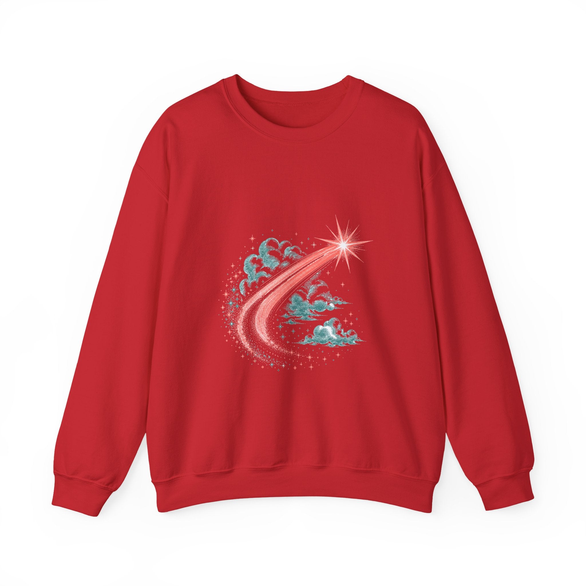 Matching Couple Sweatshirt - Shooting Star & North Star Matching Couple Premium Fleece Sweatshirt Vintage Art His Hers Honeymoon Gift - Design A