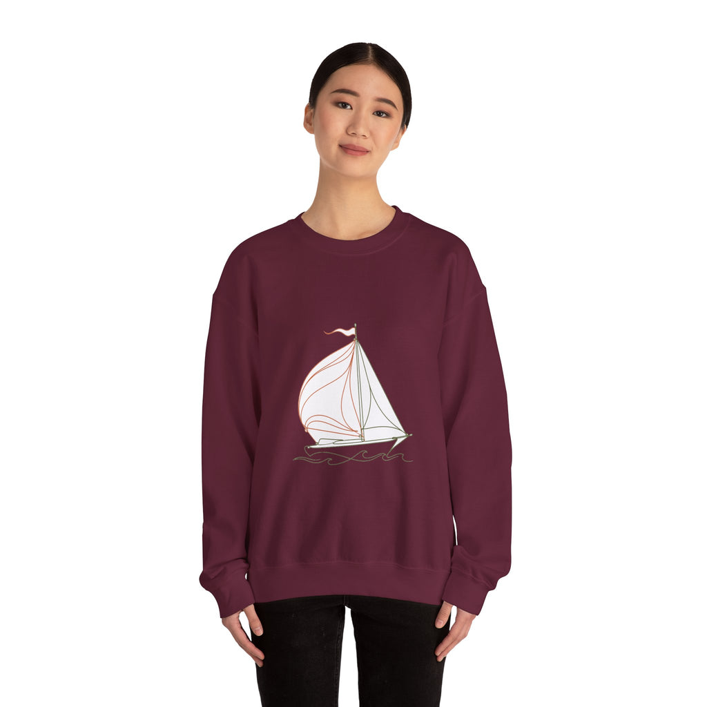 Matching Couple Sweatshirt - Anchor & Sail Matching Couple Crewneck Sweatshirt Minimalist Art His Hers Valentine Gift - Design B