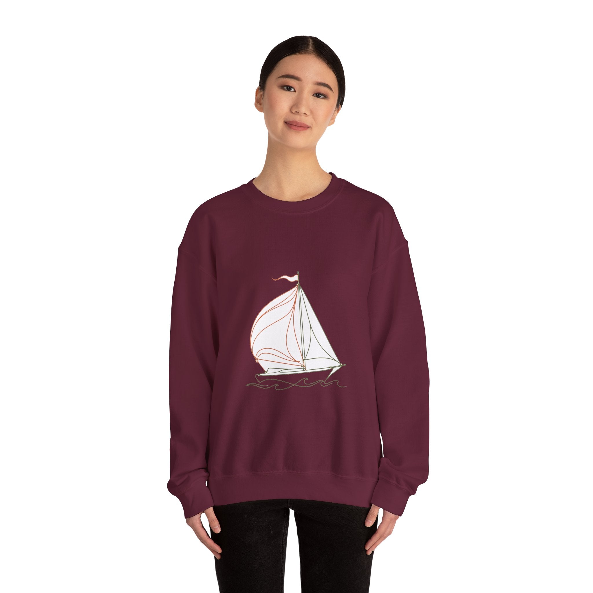Matching Couple Sweatshirt - Anchor & Sail Matching Couple Crewneck Sweatshirt Minimalist Art His Hers Valentine Gift - Design B