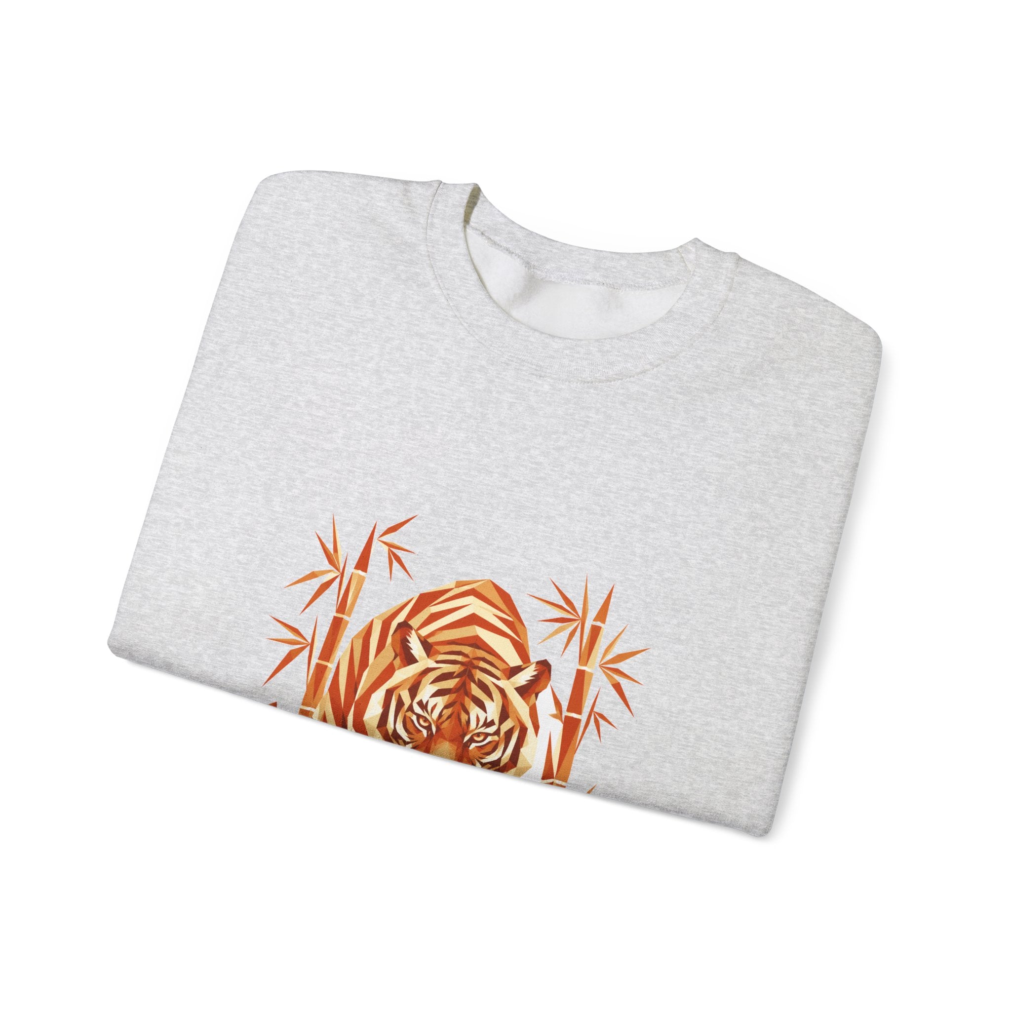 Matching Couple Sweatshirt - Tiger & Crane Matching Couple Premium Fleece Sweatshirt Geometric Art His Hers Love Gift - Design A