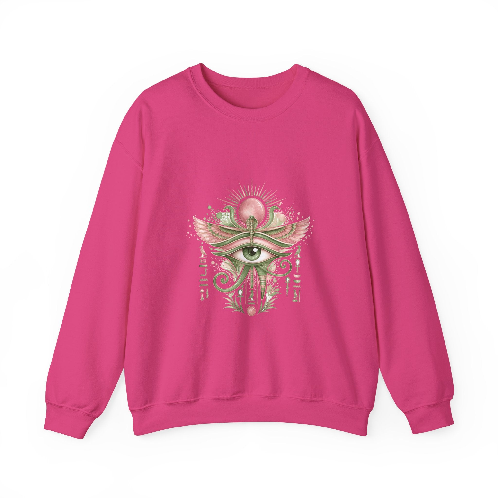 Matching Couple Sweatshirt - Eye of Ra & Horus Matching Couple Comfort Colors Crew Watercolor Art His Hers Birthday Gift - Design A