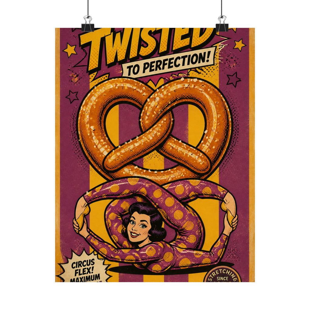 Pretzel Contortionist Wall Art Poster 18×24 Pop Art Living Room Decor Maximalist Print