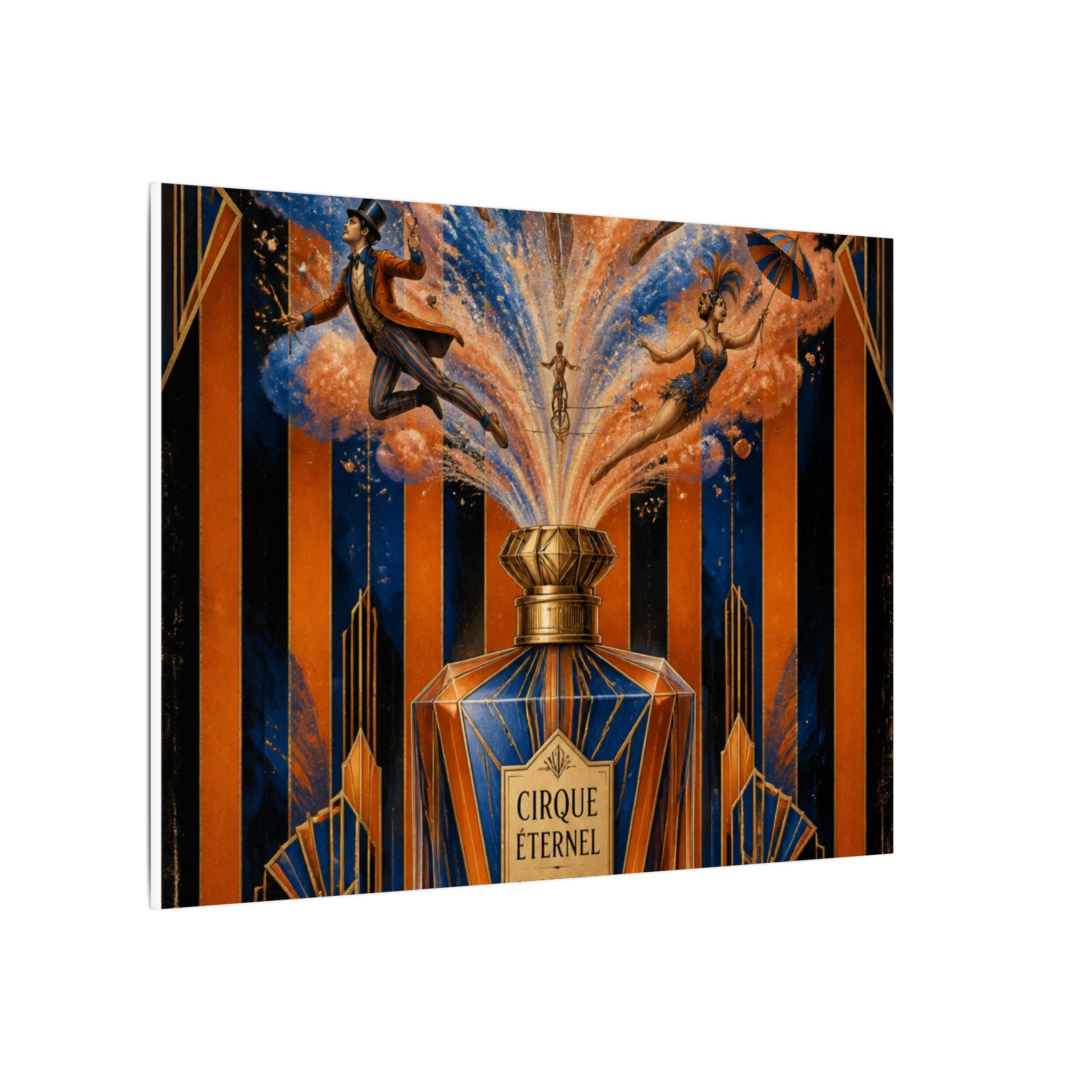 Perfume Bottle Fountain Wall Art Canvas 24×36 Art Deco Bar Area Decor Maximalist Print