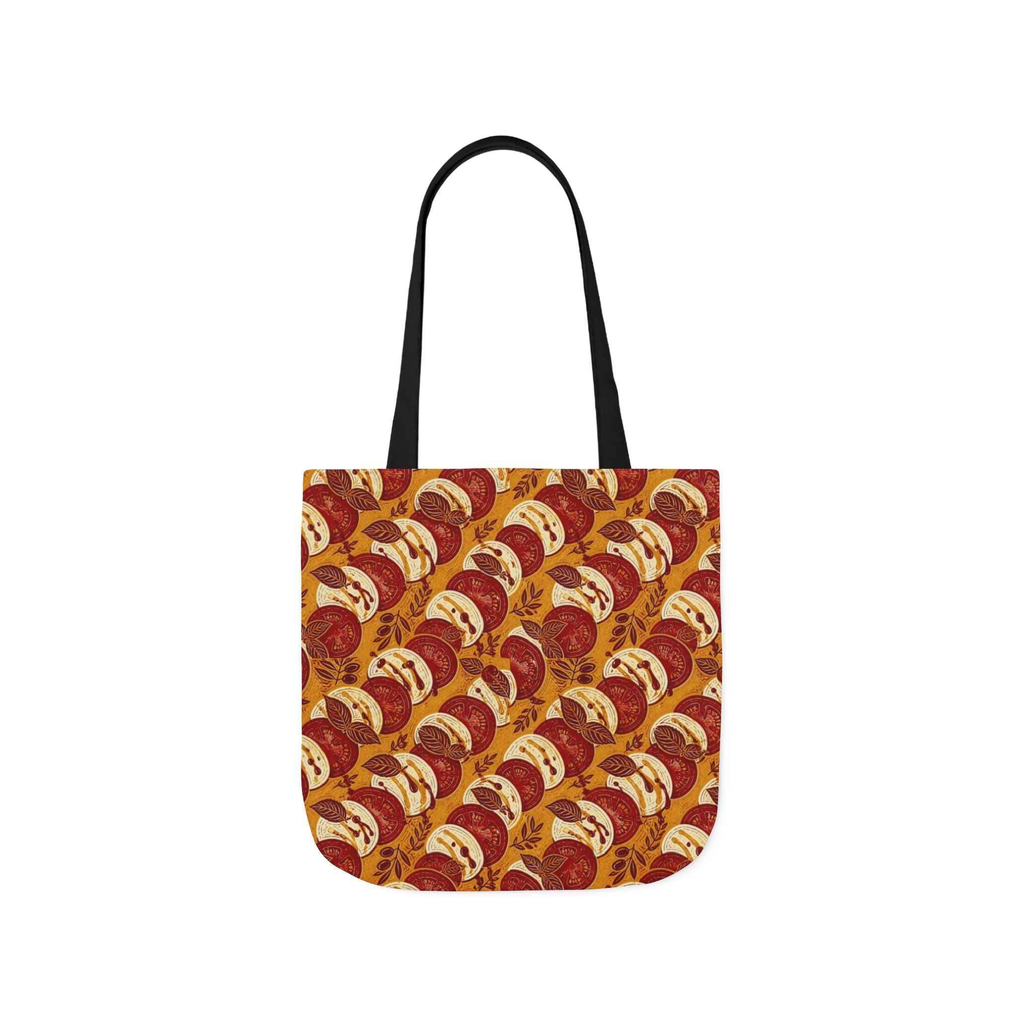 Caprese Arrangement Canvas Tote Bag Mediterranean Kitchen Linocut Design Italian Cottagecore Gift