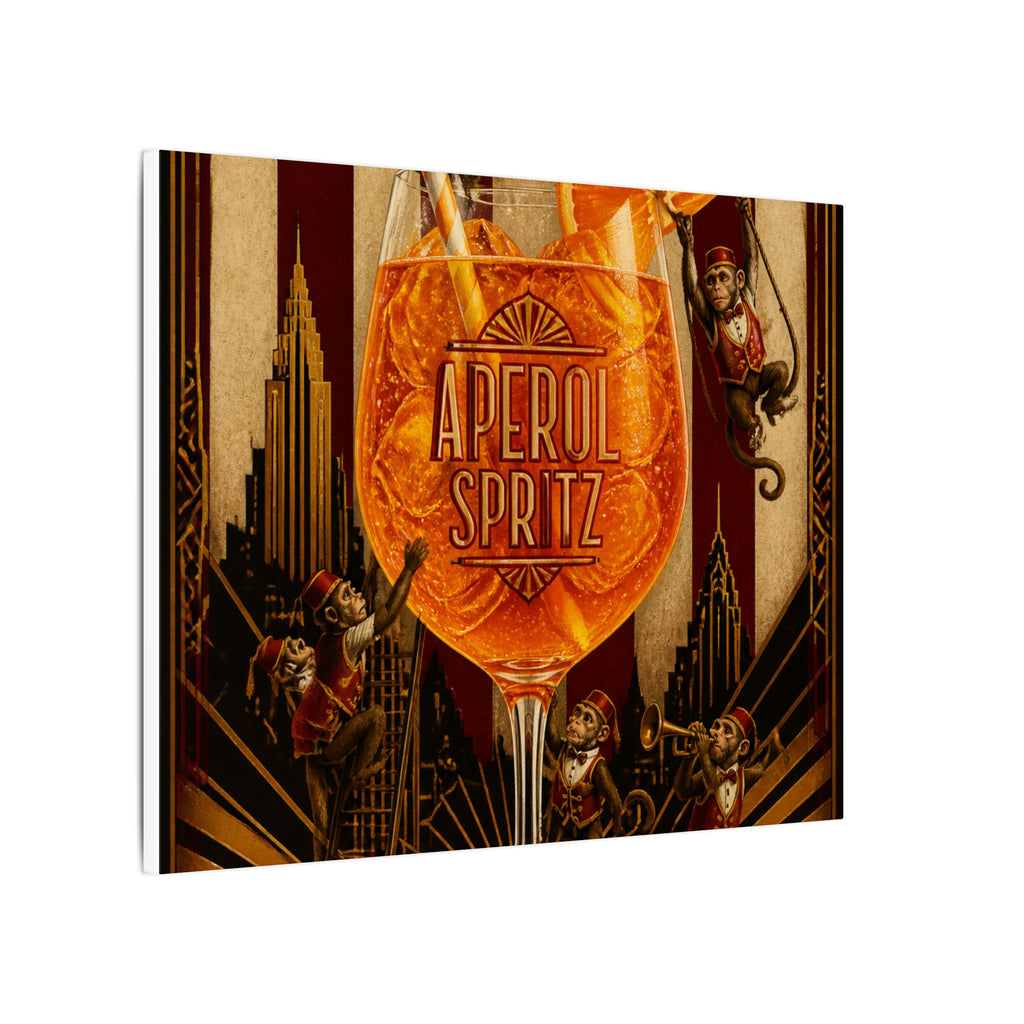 Aperol Spritz Monkeys Wall Art Canvas 24×36 Art Deco Bar Area Decor Maximalist Print