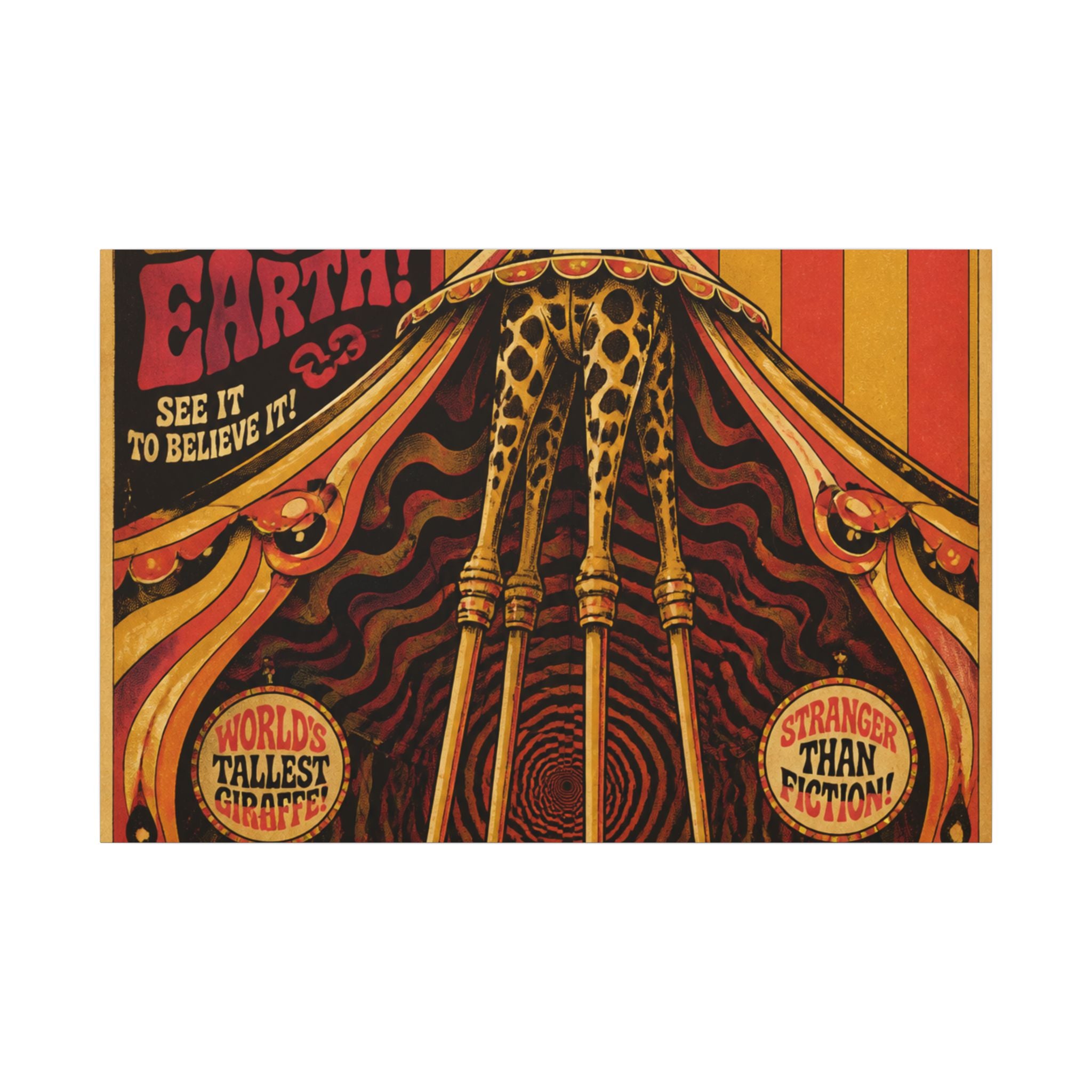 Giraffe on Stilts Wall Art Canvas 16×20 Psychedelic Cafe Decor Maximalist Print