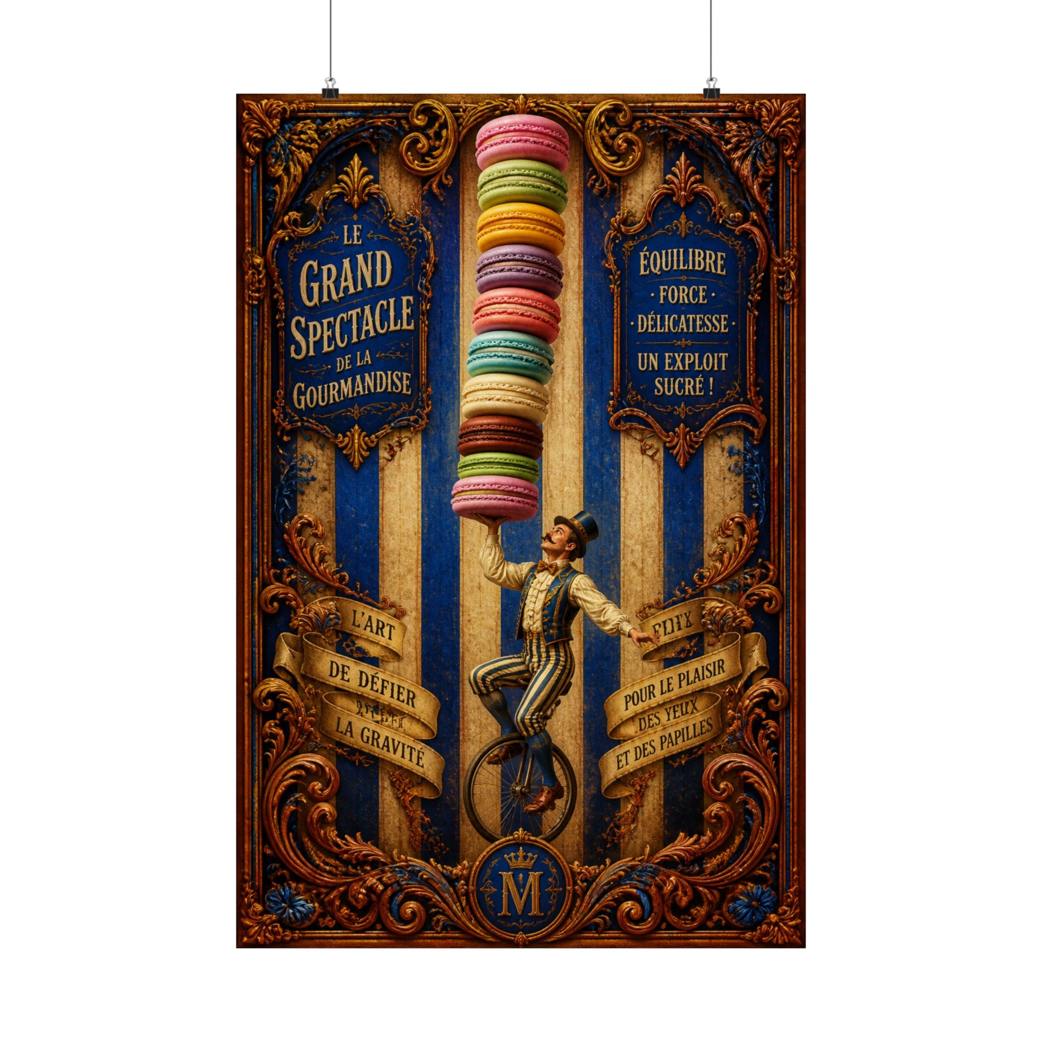 Macaron Balancing Tower Wall Art Poster 24×36 Baroque Studio Decor Maximalist Print