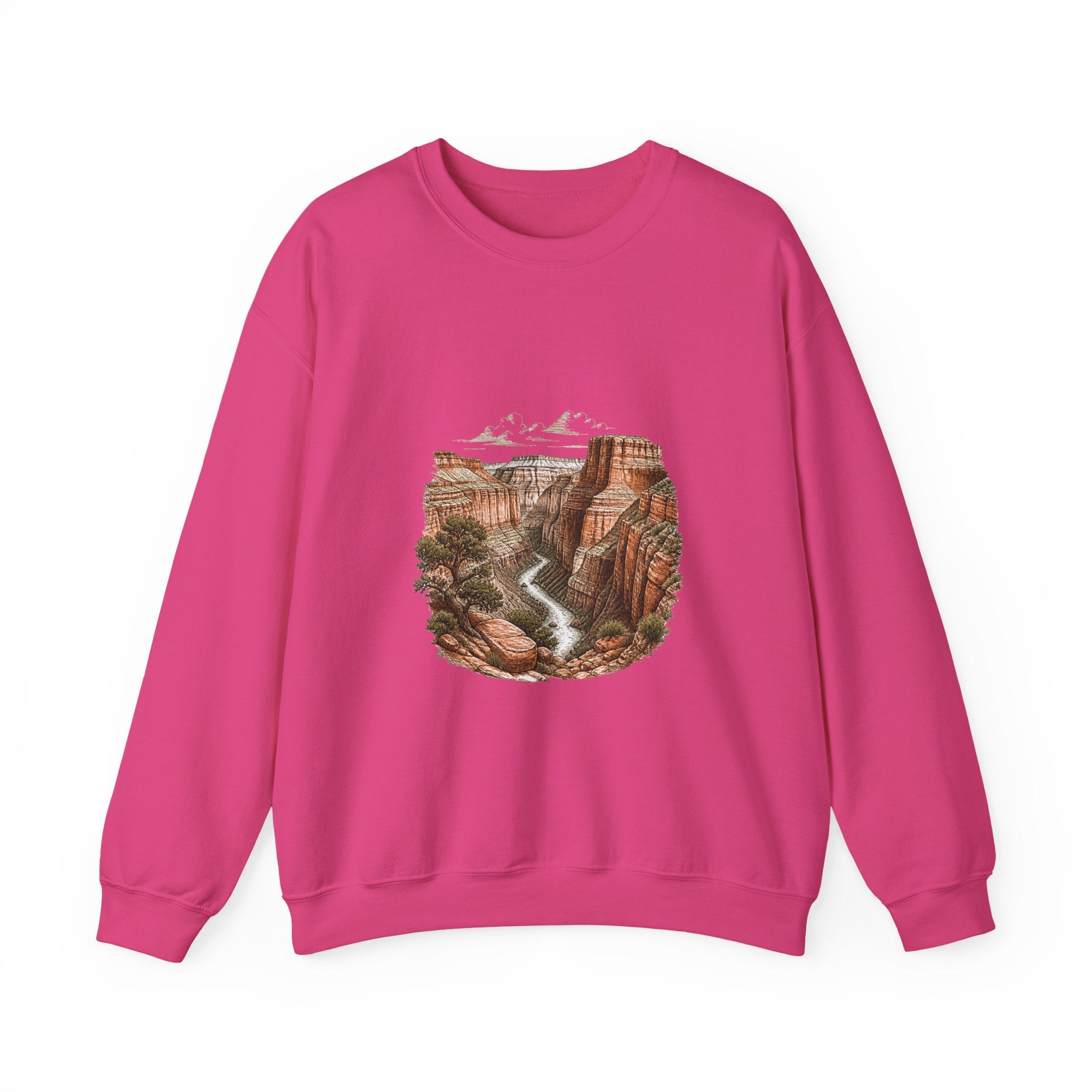 Matching Couple Sweatshirt - Lavender Fields & Canyon Matching Couple Premium Fleece Sweatshirt Hand-Drawn Art His Hers Anniversary Gift - Design B