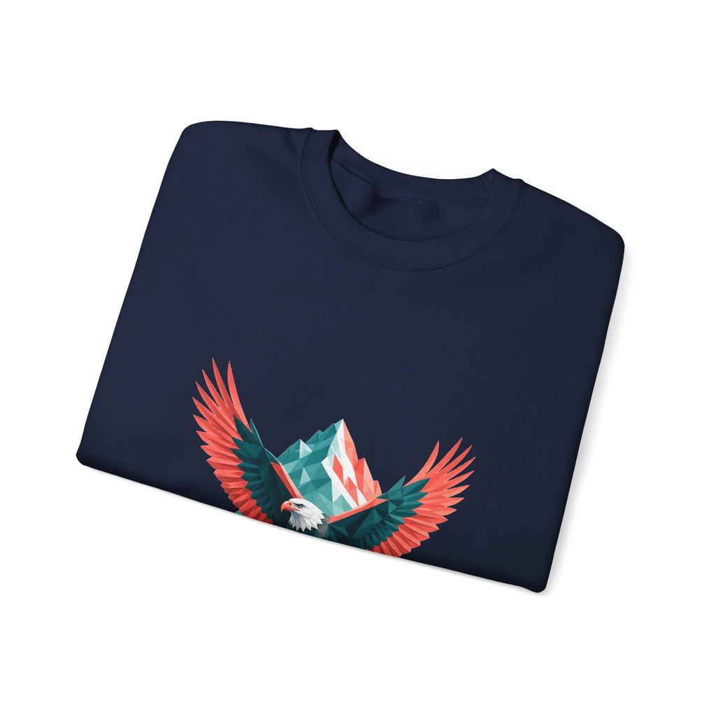 Matching Couple Sweatshirt - Eagle & Whale Matching Couple Comfort Colors Crew Geometric Art His Hers Love Gift - Design A