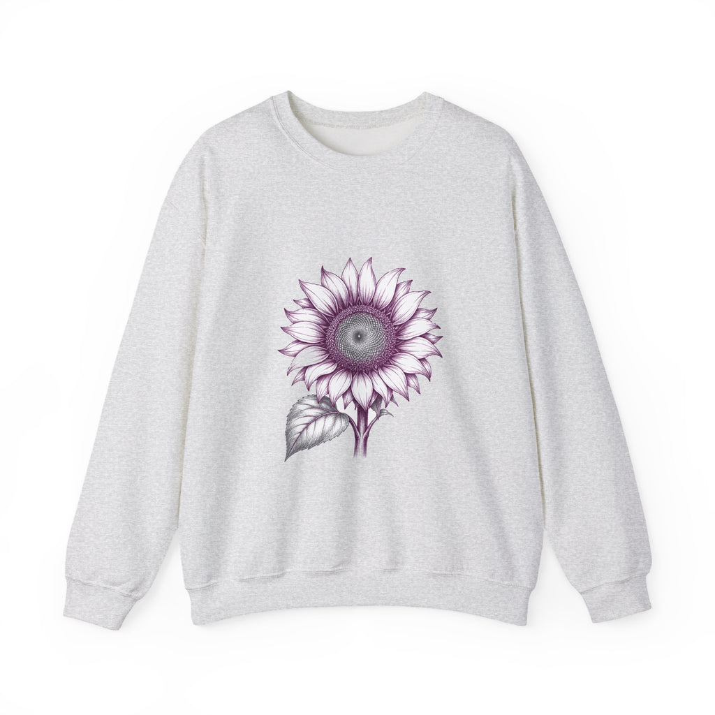 Matching Couple Sweatshirt - Sunflower & Moonflower Matching Couple Premium Fleece Sweatshirt Hand-Drawn Art His Hers Anniversary Gift - Design A