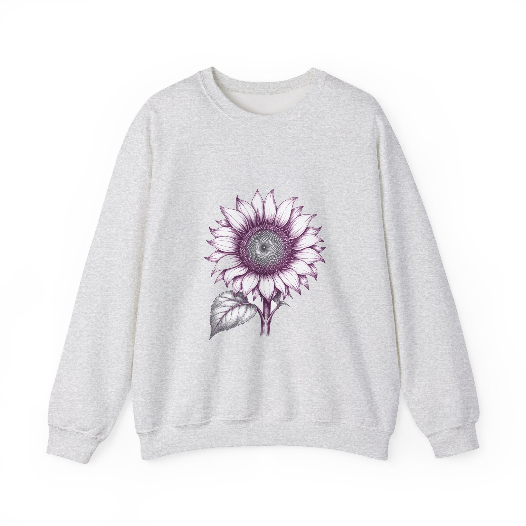 Matching Couple Sweatshirt - Sunflower & Moonflower Matching Couple Premium Fleece Sweatshirt Hand-Drawn Art His Hers Anniversary Gift - Design A