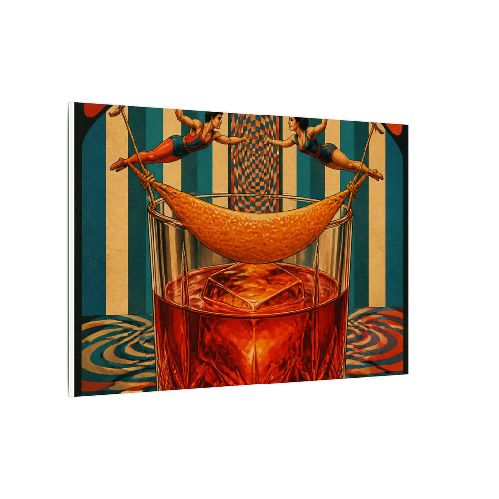 Negroni Trapeze Act Wall Art Canvas 16×20 Psychedelic Cafe Decor Maximalist Print