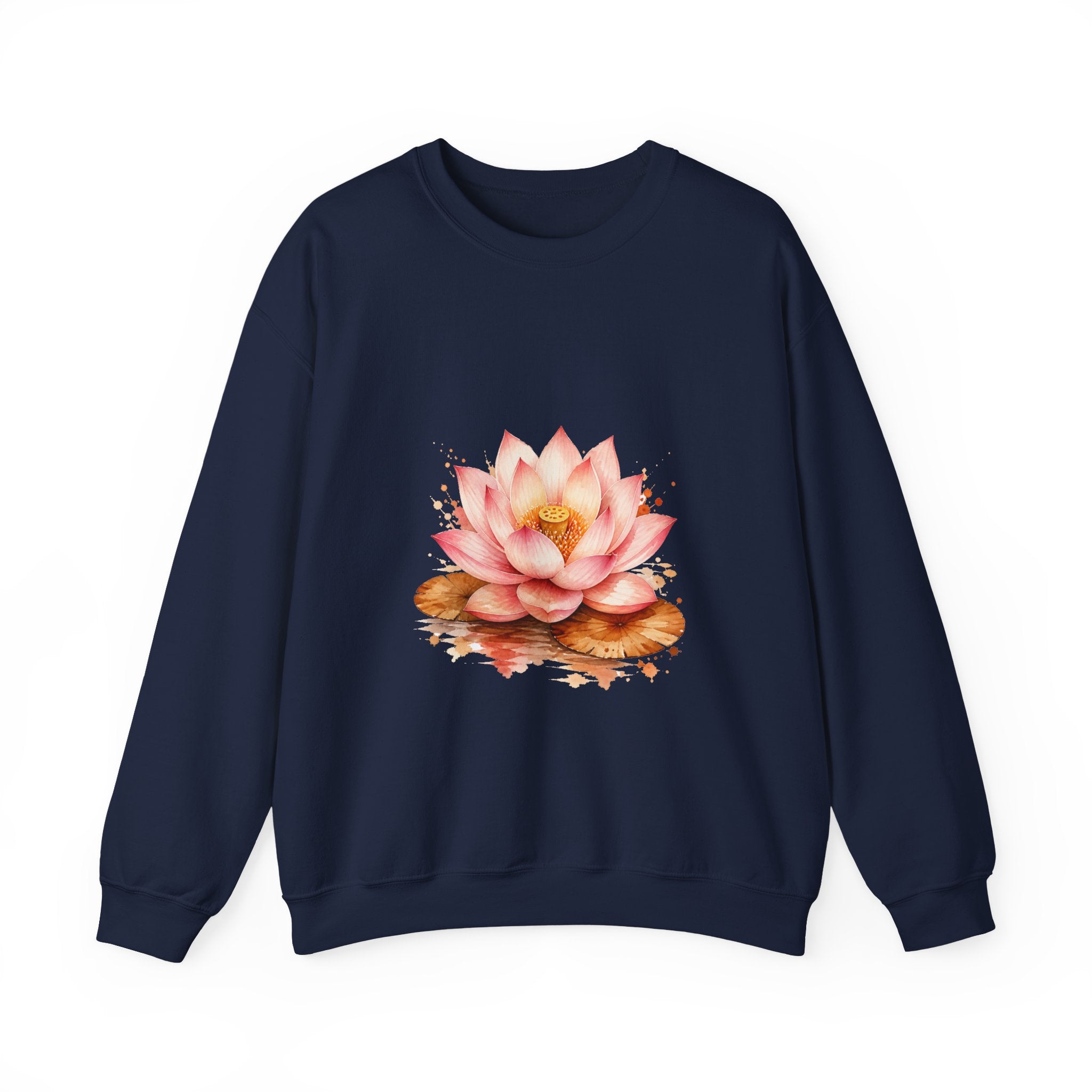 Matching Couple Sweatshirt - Open & Closed Lotus Matching Couple Comfort Colors Crew Watercolor Art His Hers Birthday Gift - Design A