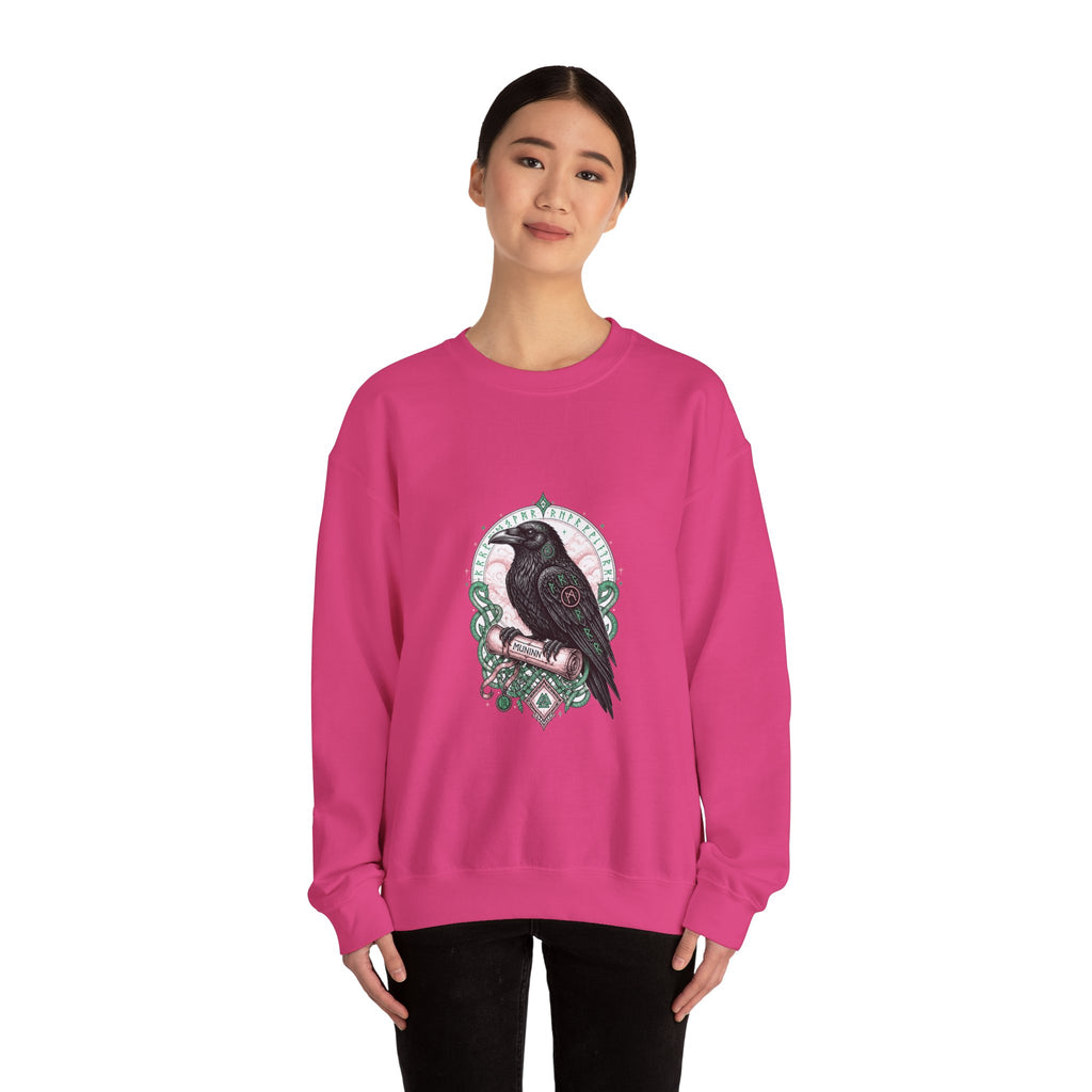Matching Couple Sweatshirt - Huginn & Muninn Matching Couple Crewneck Sweatshirt Hand-Drawn Art His Hers Best Friend Gift - Design B