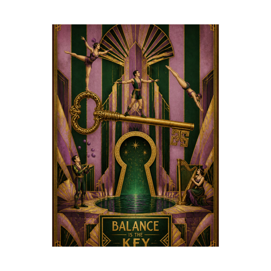 Giant Key Performance Wall Art Poster 18×24 Art Deco Entryway Decor Maximalist Print