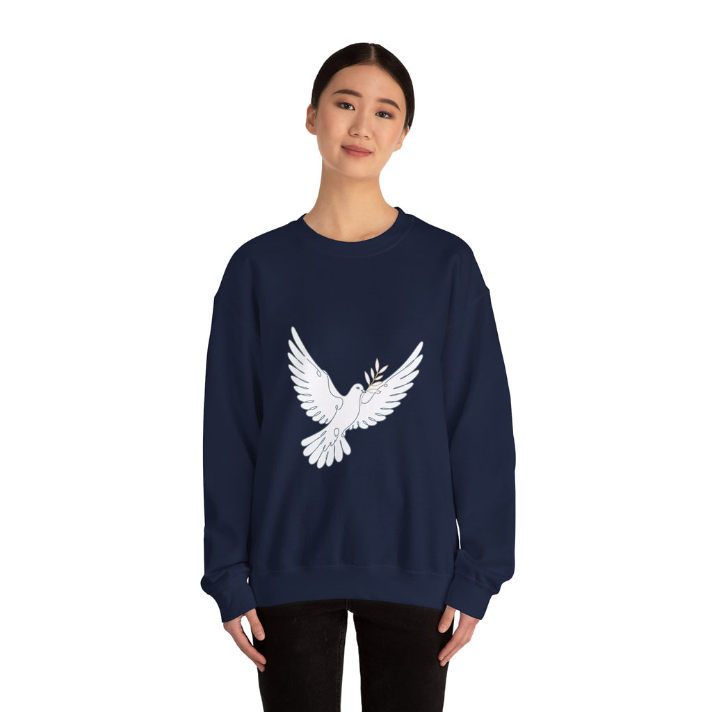 Matching Couple Sweatshirt - Wolf & Dove Matching Couple Comfort Colors Crew Minimalist Art His Hers Christmas Gift - Design B