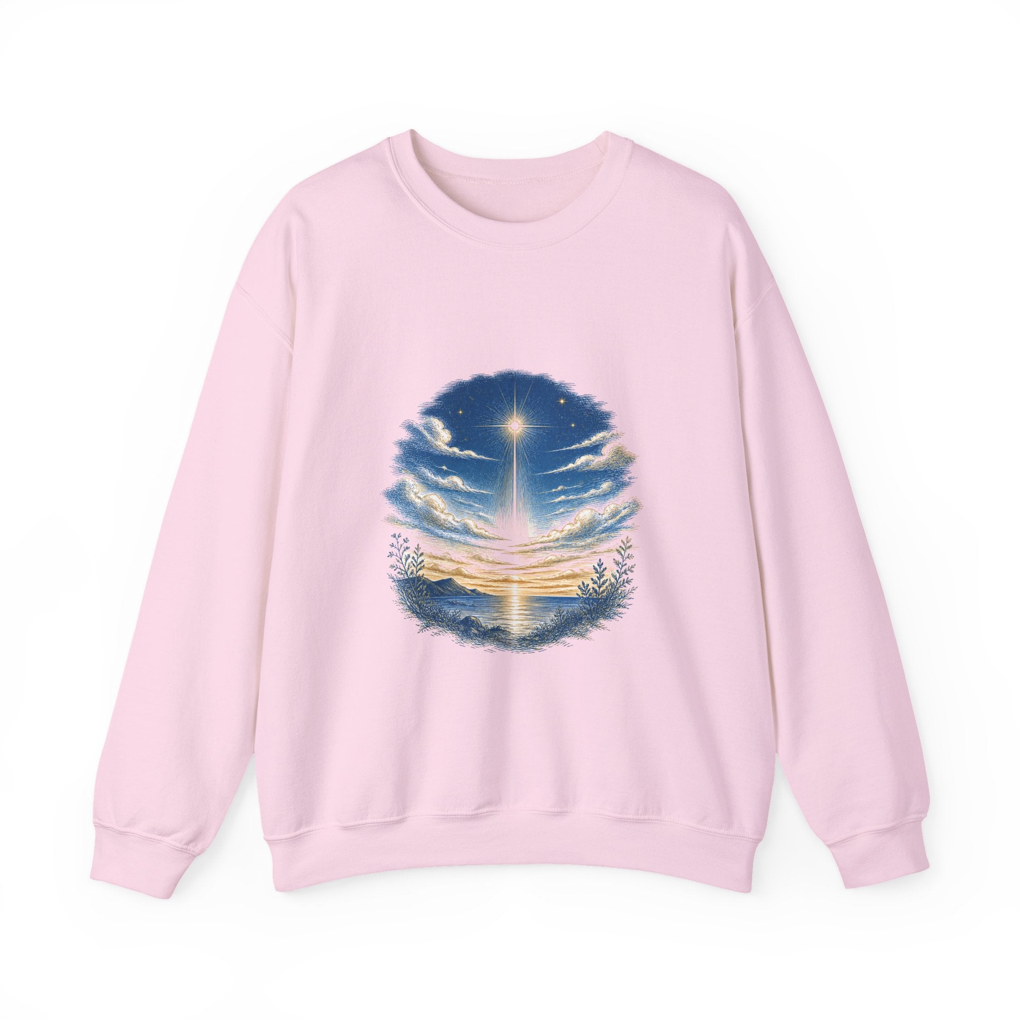 Matching Couple Sweatshirt - Evening & Morning Star Matching Couple Comfort Colors Crew Hand-Drawn Art His Hers Anniversary Gift - Design A