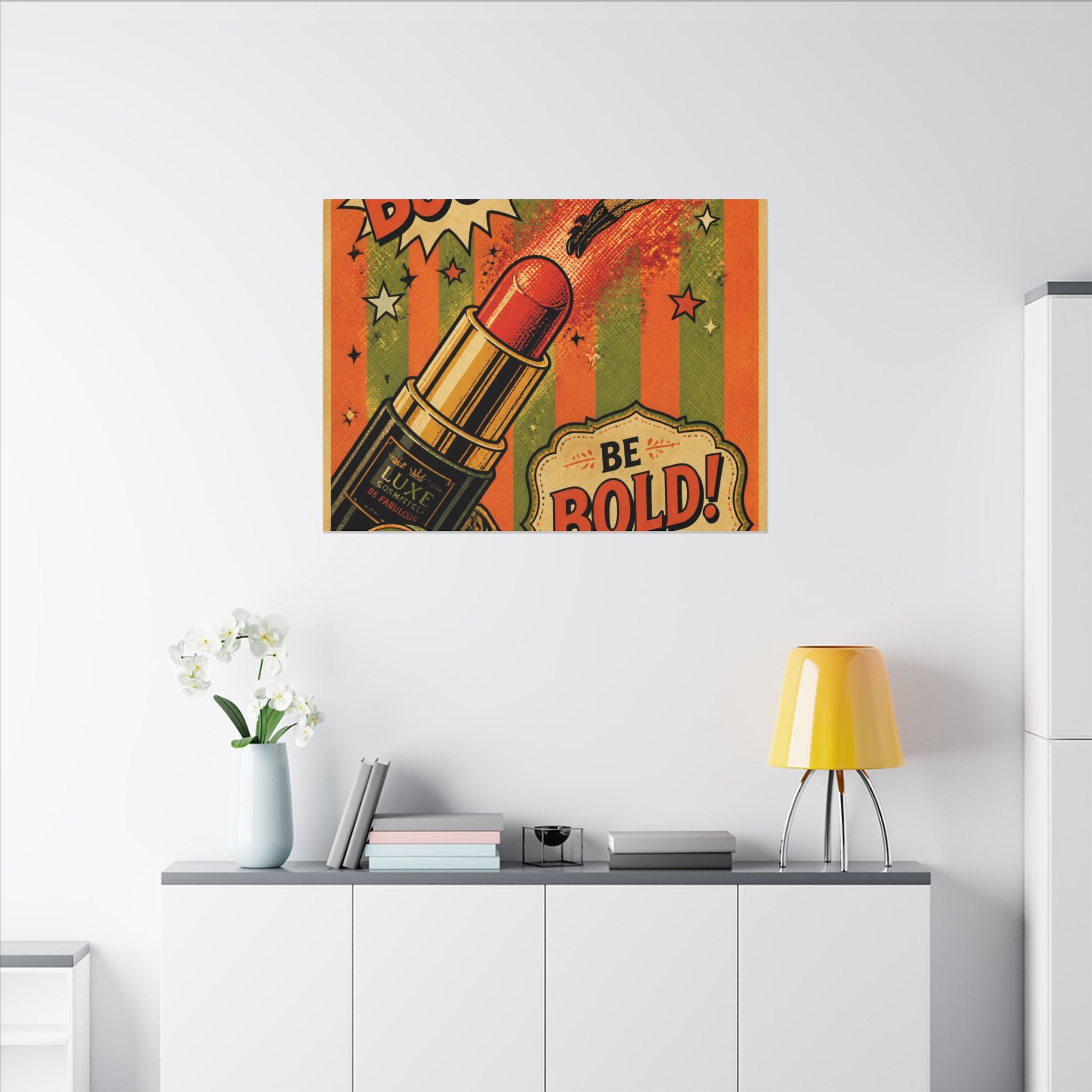 Lipstick Cannon Wall Art Canvas 16×20 Pop Art Living Room Decor Maximalist Print