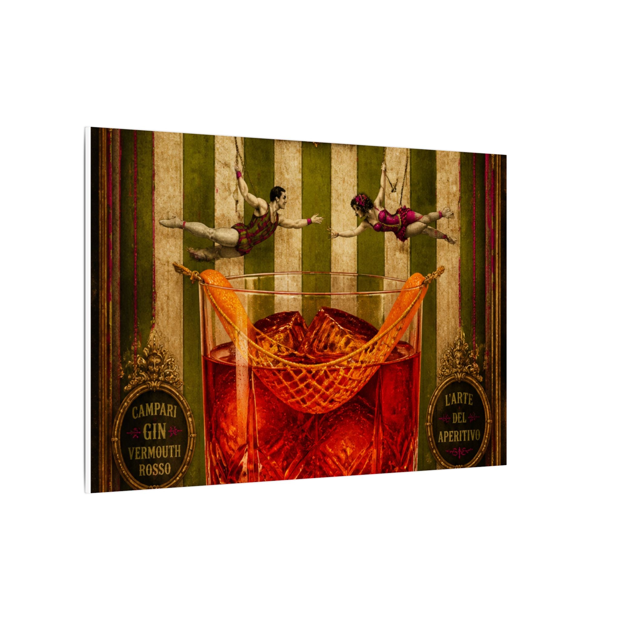 Negroni Trapeze Act Wall Art Canvas 24×36 Baroque Studio Decor Maximalist Print