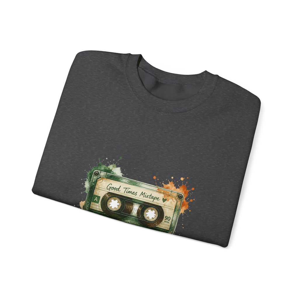 Matching Couple Sweatshirt - Vinyl & Cassette Matching Couple Premium Fleece Sweatshirt Watercolor Art His Hers Birthday Gift - Design B