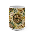 Anchovies & Capers 15oz Ceramic Mug Mediterranean Kitchen Watercolor Splash Design Italian Cottagecore Gift