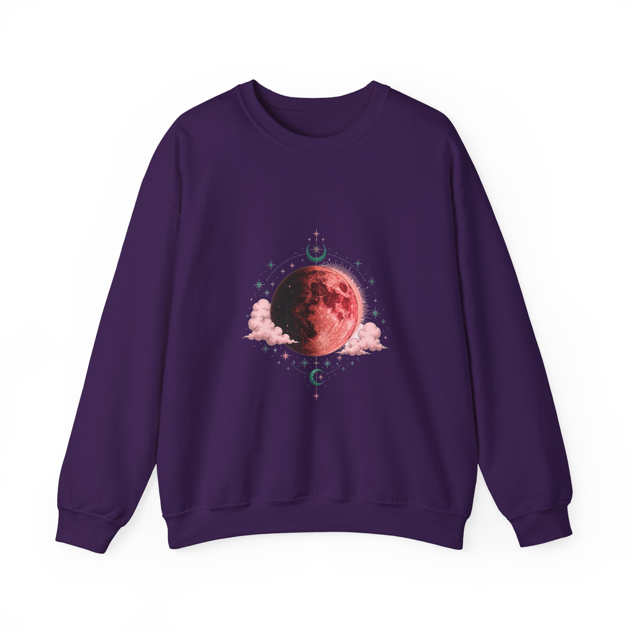 Matching Couple Sweatshirt - Solar & Lunar Eclipse Matching Couple Crewneck Sweatshirt Hand-Drawn Art His Hers Best Friend Gift - Design B