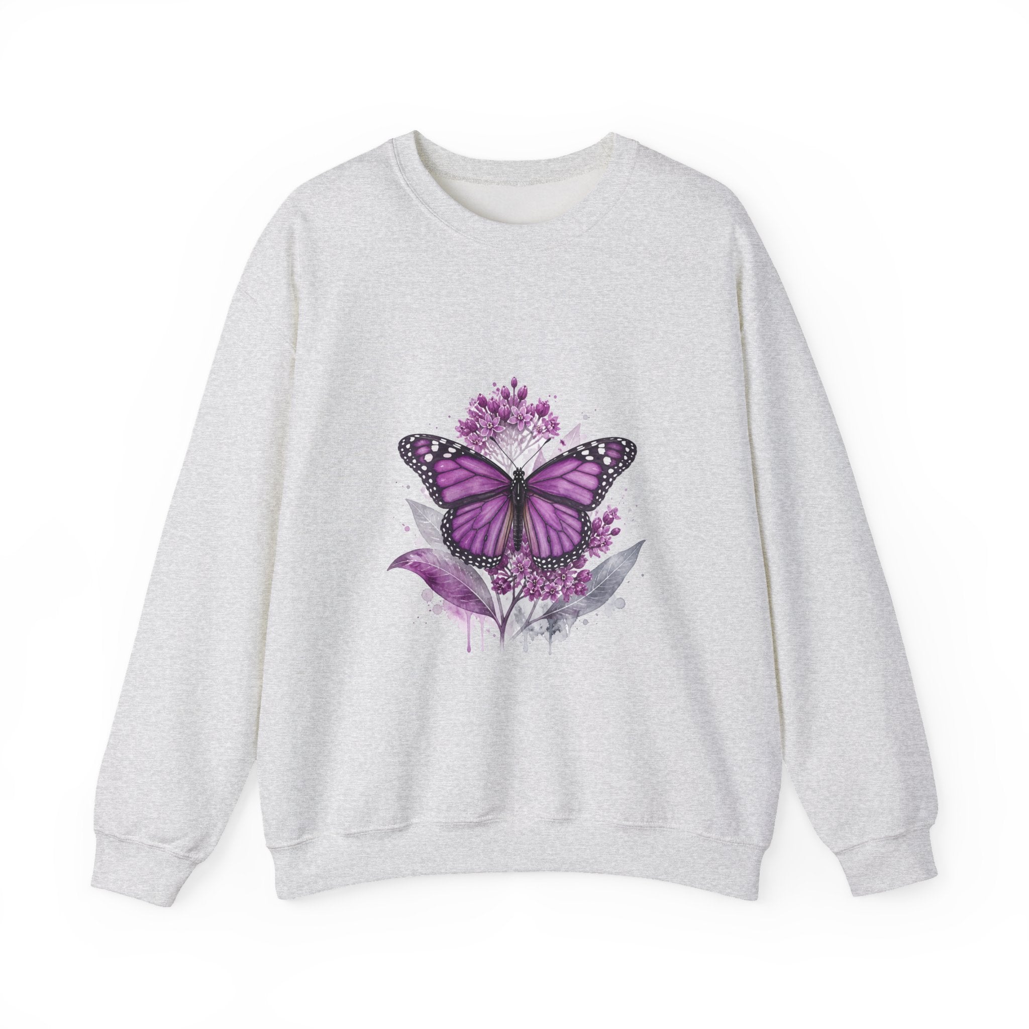 Matching Couple Sweatshirt - Butterfly & Moth Matching Couple Premium Fleece Sweatshirt Watercolor Art His Hers Birthday Gift - Design A