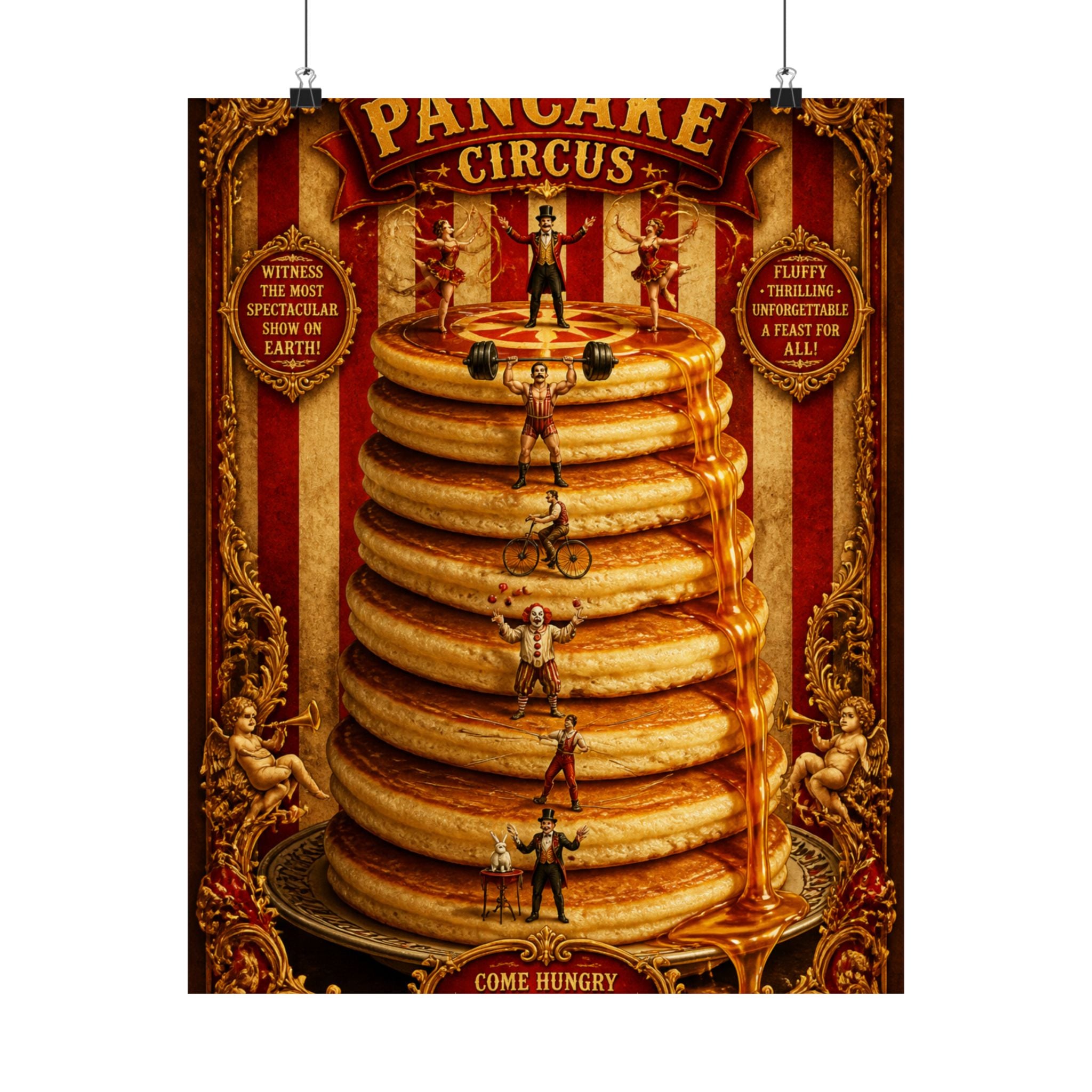 Pancake Stack Platform Wall Art Poster 24×36 Baroque Studio Decor Maximalist Print