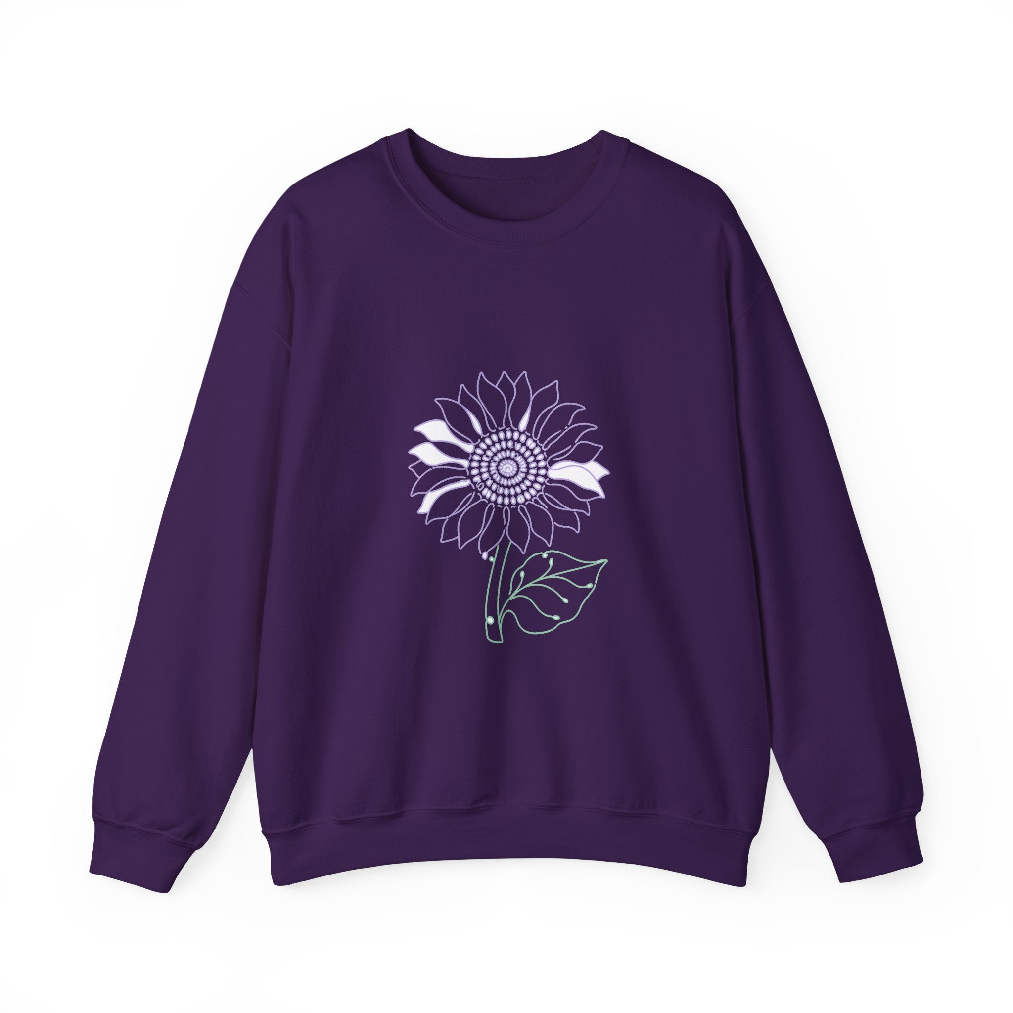 Matching Couple Sweatshirt - Sunflower & Moonflower Matching Couple Comfort Colors Crew Minimalist Art His Hers Christmas Gift - Design A