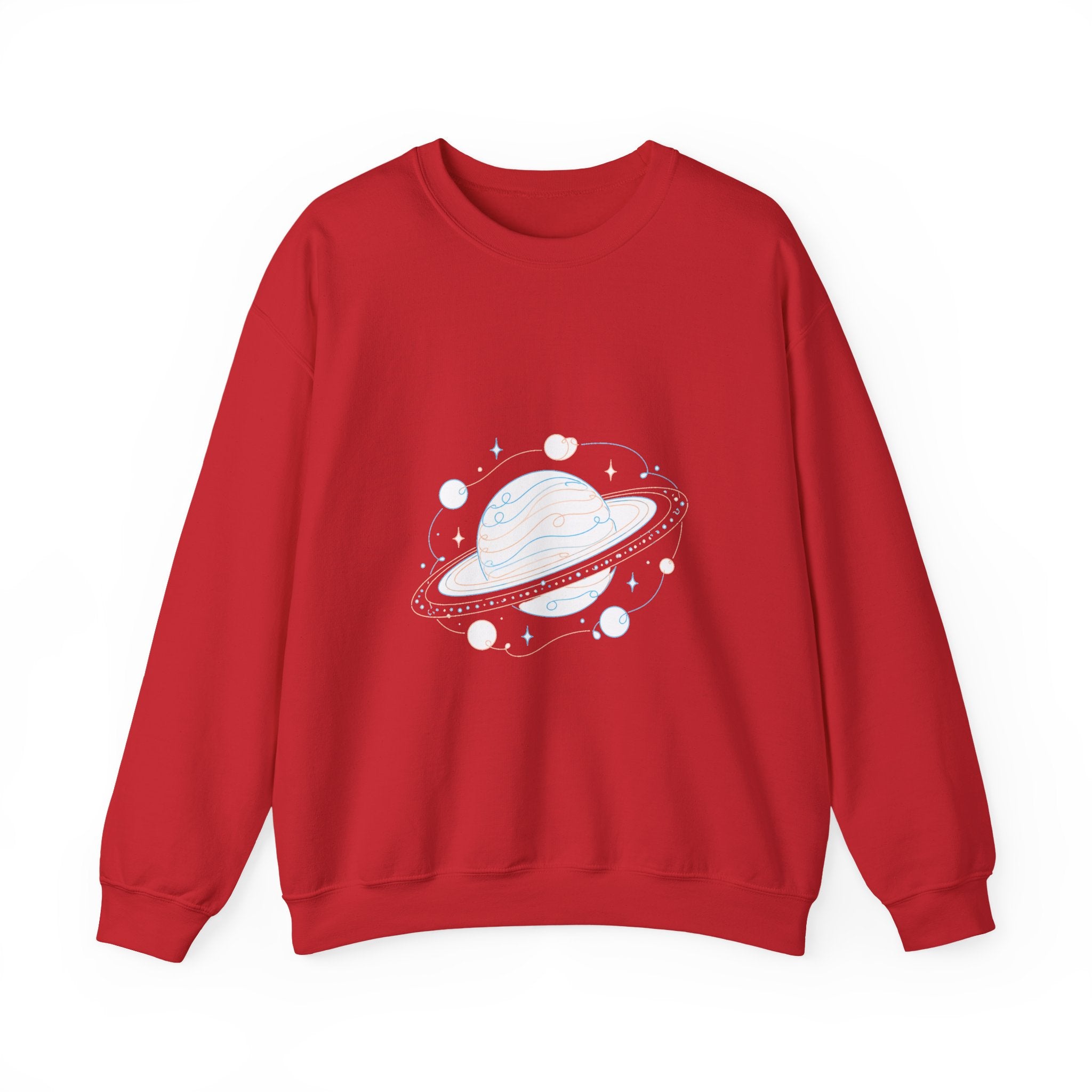Matching Couple Sweatshirt - Astronaut & Planet Matching Couple Premium Fleece Sweatshirt Minimalist Art His Hers Christmas Gift - Design B