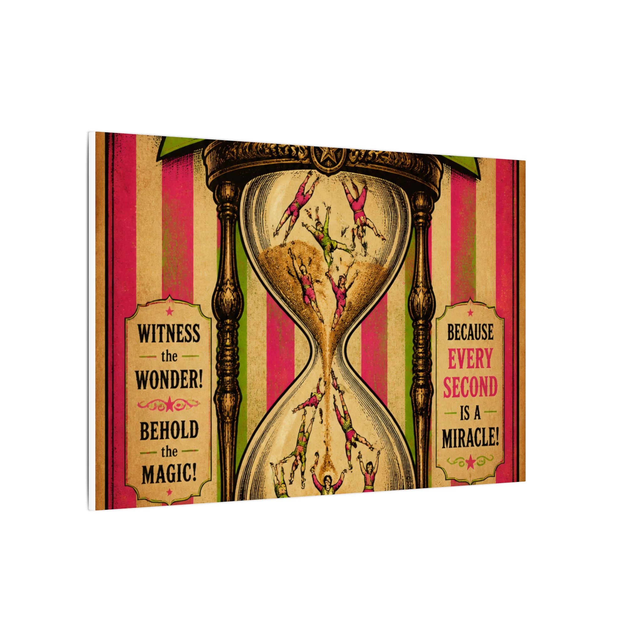 Hourglass Acrobats Wall Art Canvas 24×36 Vintage Circus Bedroom Decor Maximalist Print