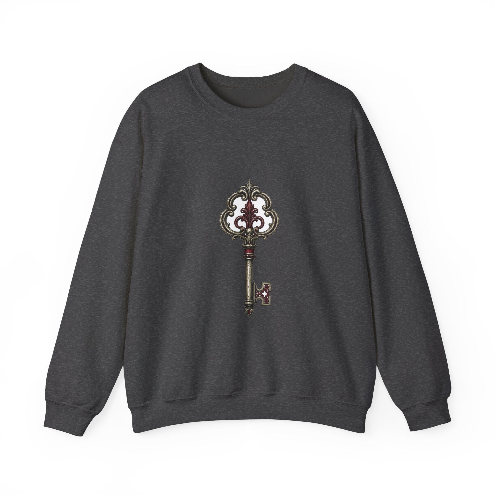 Matching Couple Sweatshirt - Key & Lock Matching Couple Comfort Colors Crew Hand-Drawn Art His Hers Anniversary Gift - Design A