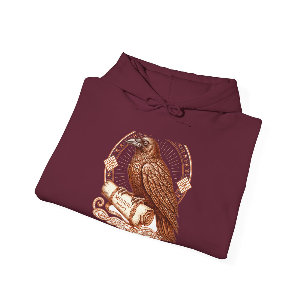Matching Couple Sweatshirt - Huginn & Muninn Matching Couple Hooded Sweatshirt Vintage Art His Hers Wedding Gift - Design B