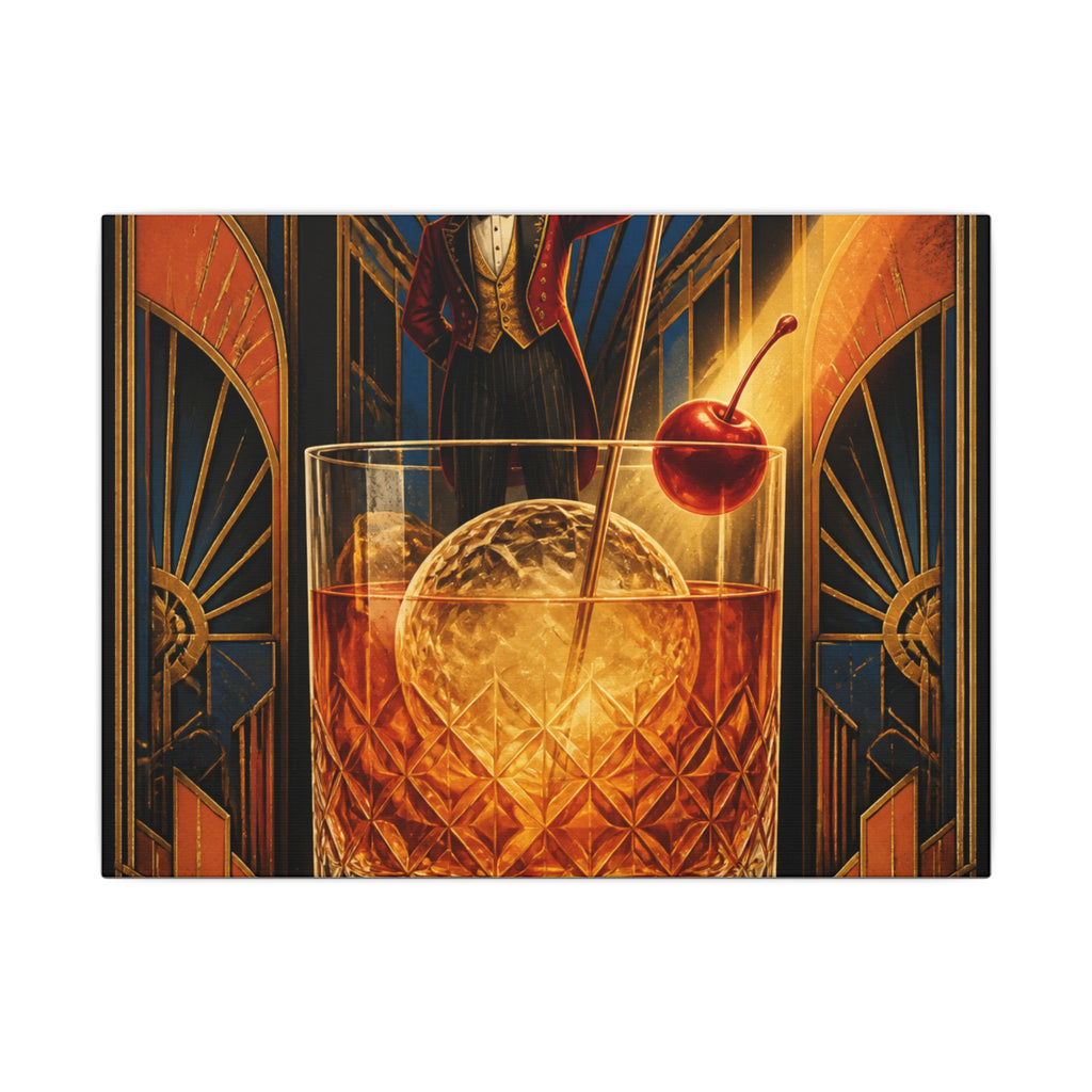 Old Fashioned Ringmaster Wall Art Canvas 24×36 Art Deco Bar Area Decor Maximalist Print