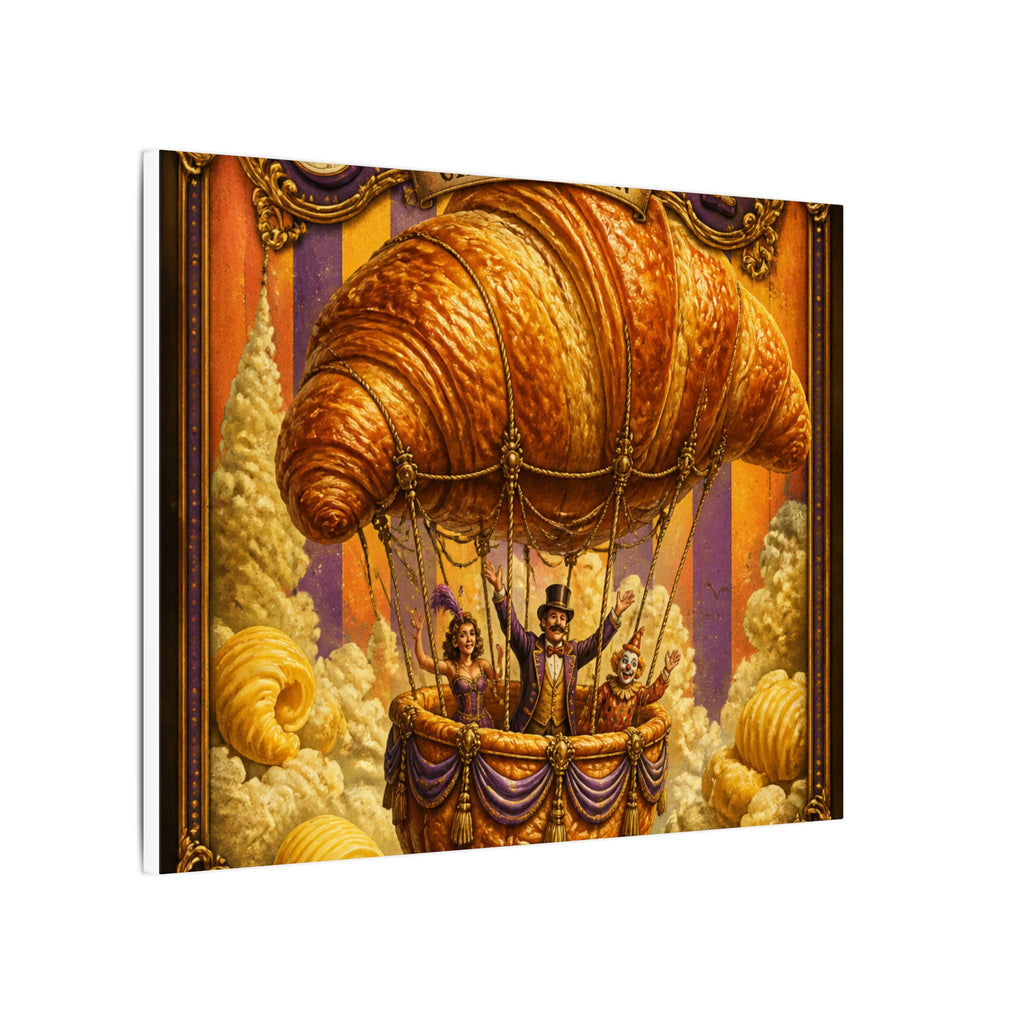 Croissant Hot Air Balloon Wall Art Canvas 16×20 Baroque Home Office Decor Maximalist Print