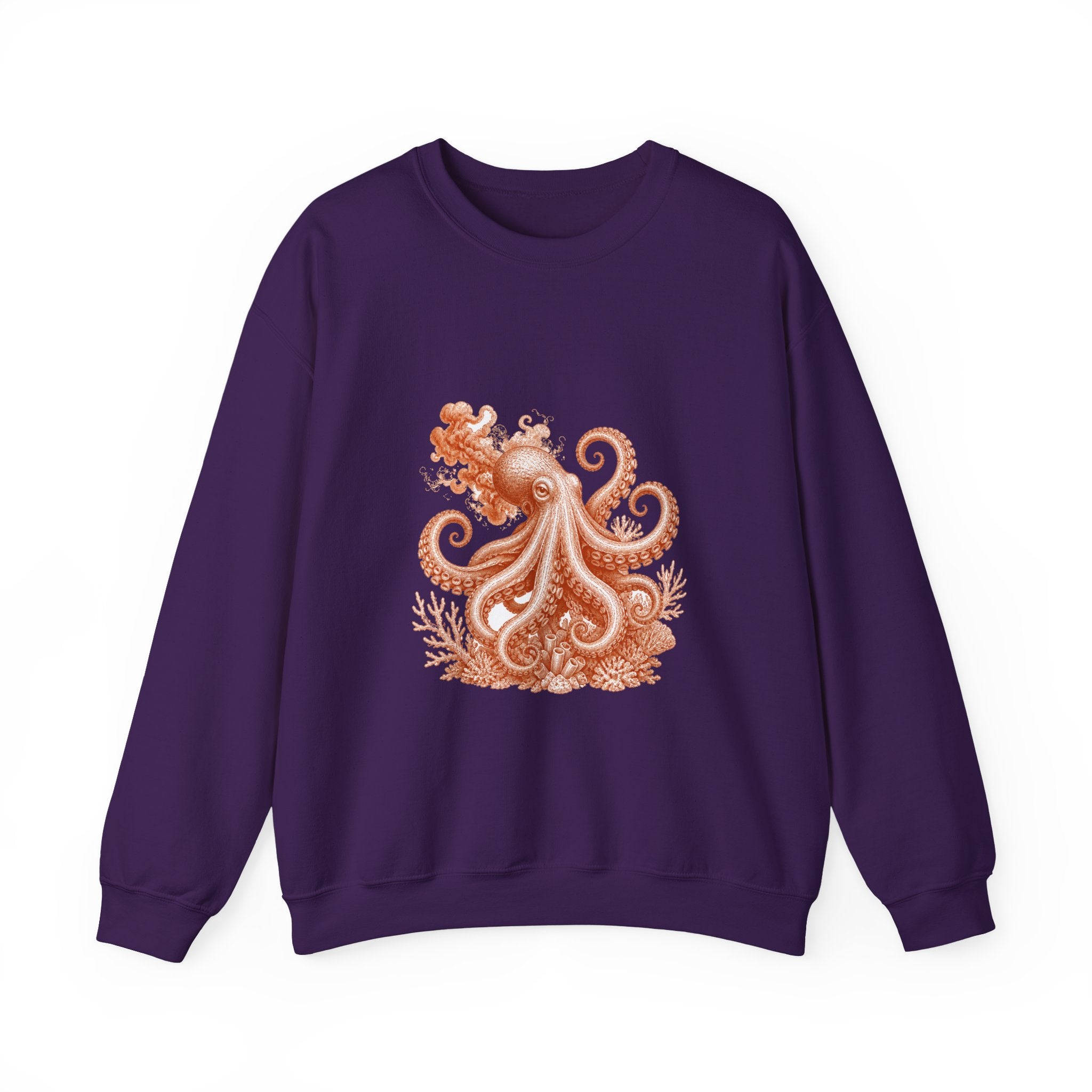 Matching Couple Sweatshirt - Octopus & Jellyfish Matching Couple Comfort Colors Crew Vintage Art His Hers Honeymoon Gift - Design A