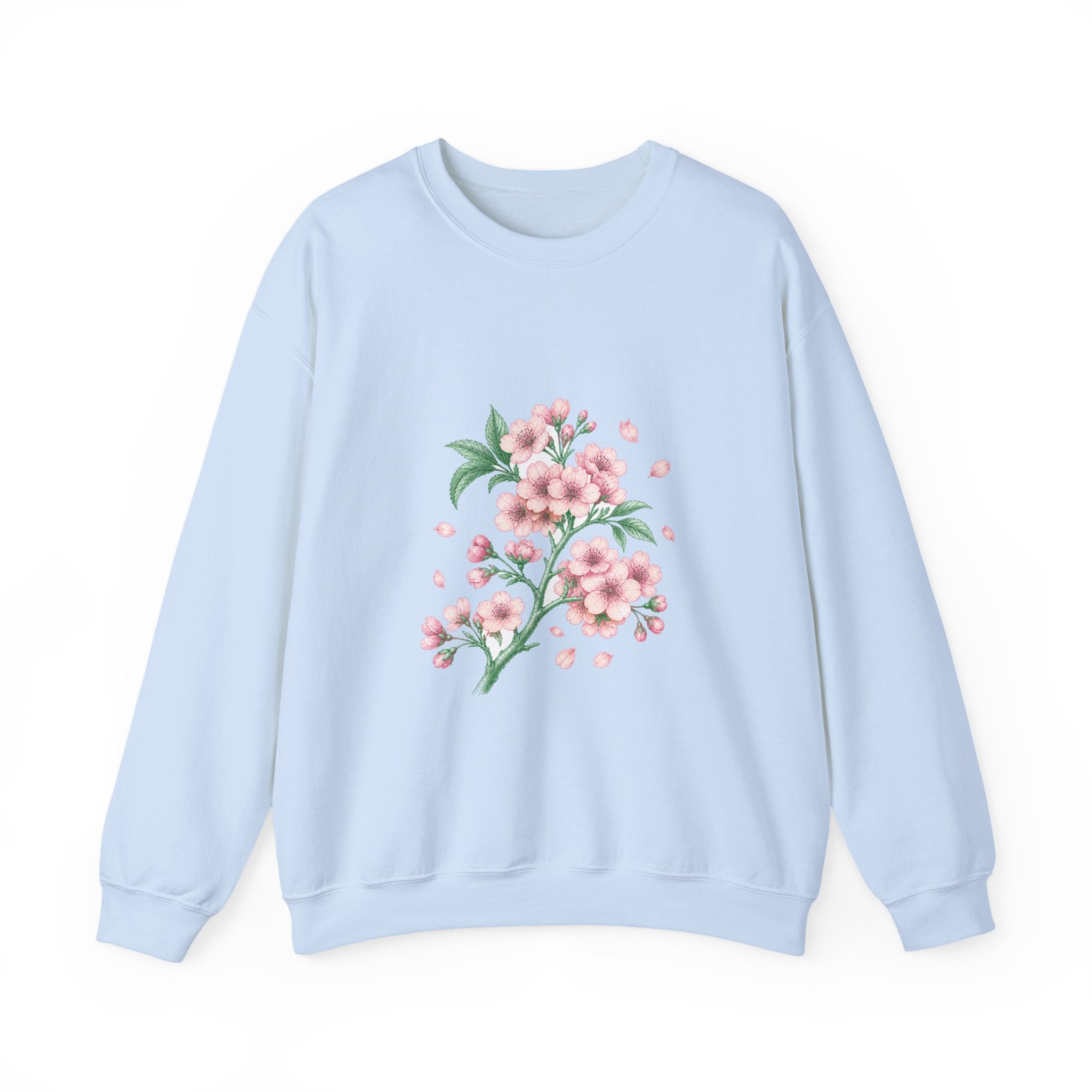Matching Couple Sweatshirt - Cherry Blossom & Maple Leaf Matching Couple Premium Fleece Sweatshirt Vintage Art His Hers Honeymoon Gift - Design A