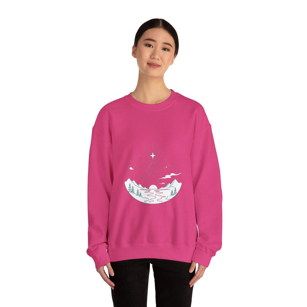 Matching Couple Sweatshirt - Evening & Morning Star Matching Couple Crewneck Sweatshirt Minimalist Art His Hers Valentine Gift - Design A