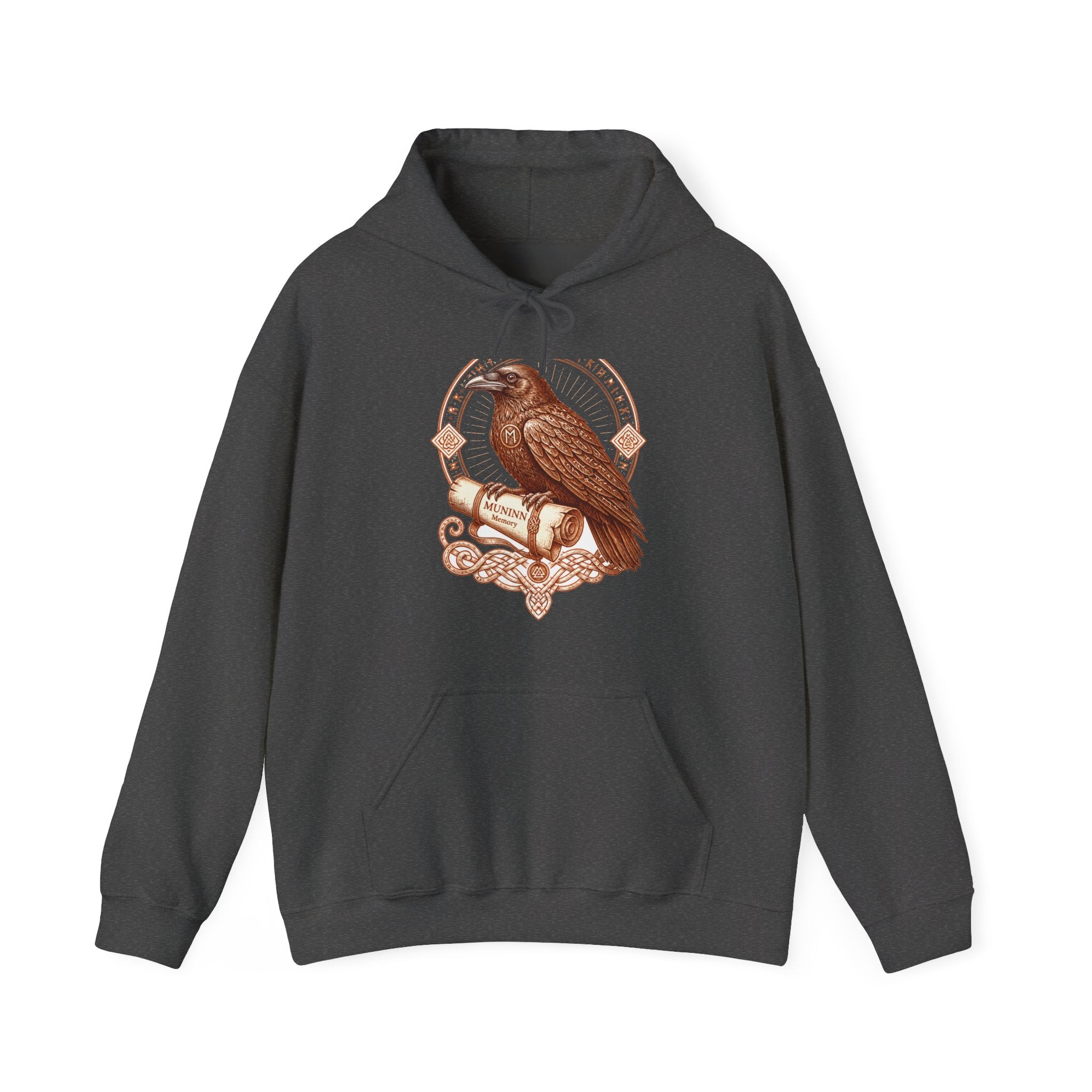 Matching Couple Sweatshirt - Huginn & Muninn Matching Couple Hooded Sweatshirt Vintage Art His Hers Wedding Gift - Design B