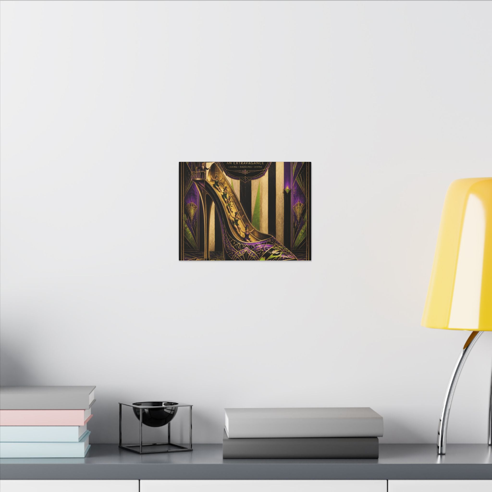 High Heel Slide Wall Art Canvas 24×36 Art Deco Bar Area Decor Maximalist Print