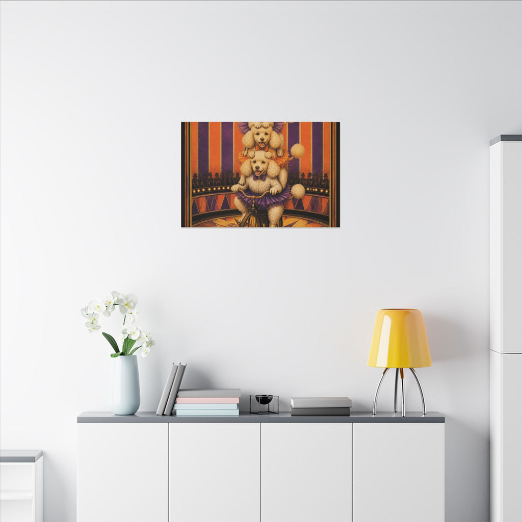 Poodle Stack Bicycle Wall Art Canvas 16×20 Art Deco Entryway Decor Maximalist Print