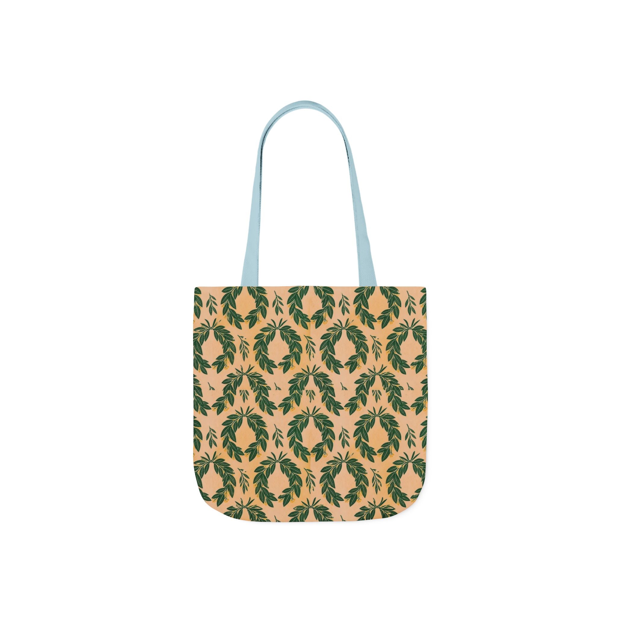 Bay Laurel Wreath Canvas Tote Bag Mediterranean Kitchen Linocut Design Italian Cottagecore Gift