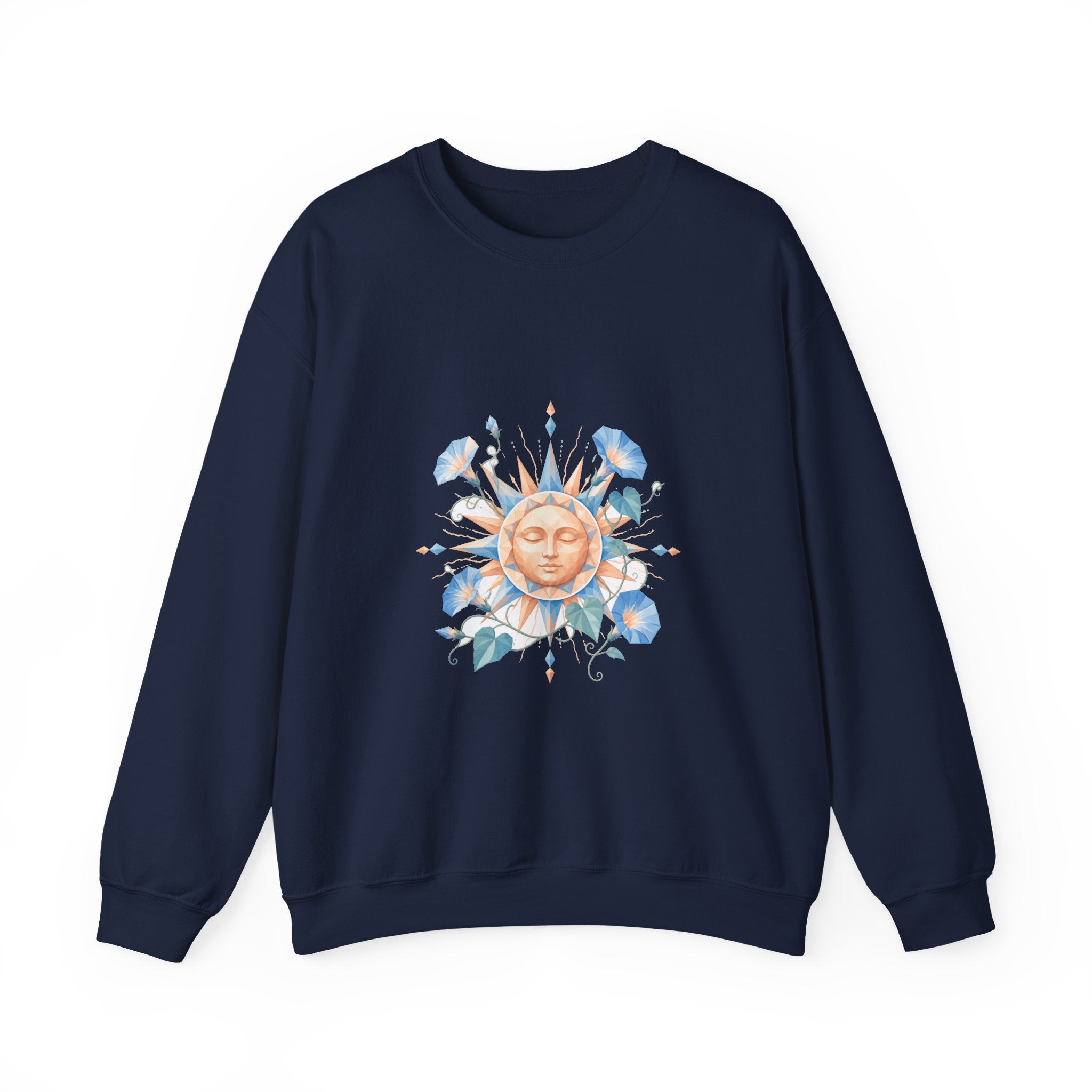 Matching Couple Sweatshirt - Sun & Moon Matching Couple Premium Fleece Sweatshirt Geometric Art His Hers Love Gift - Design B