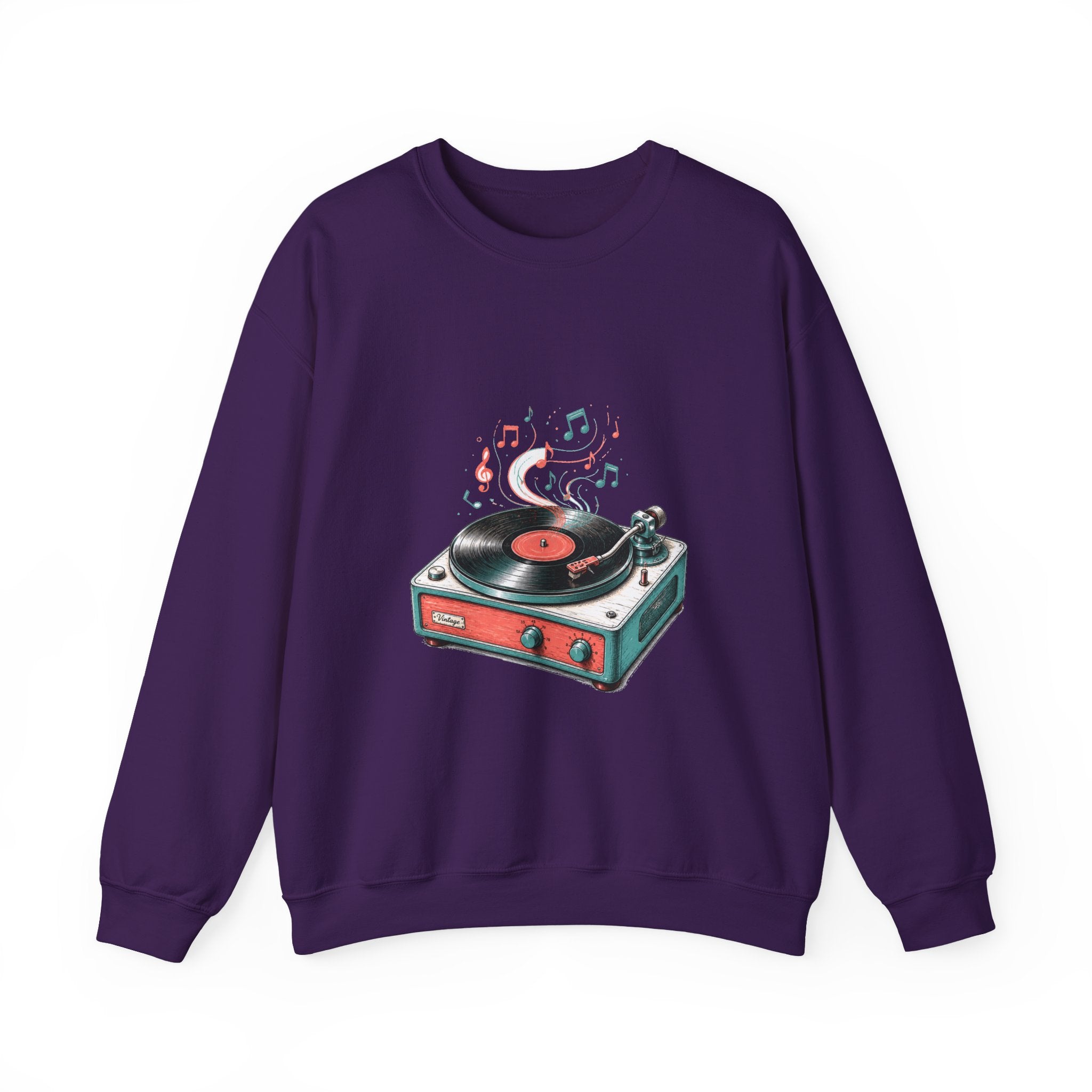 Matching Couple Sweatshirt - Vinyl & Cassette Matching Couple Comfort Colors Crew Hand-Drawn Art His Hers Anniversary Gift - Design A