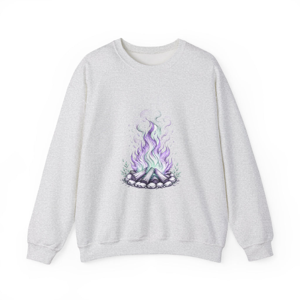 Matching Couple Sweatshirt - Wildfire & Waterfall Matching Couple Crewneck Sweatshirt Hand-Drawn Art His Hers Best Friend Gift - Design A